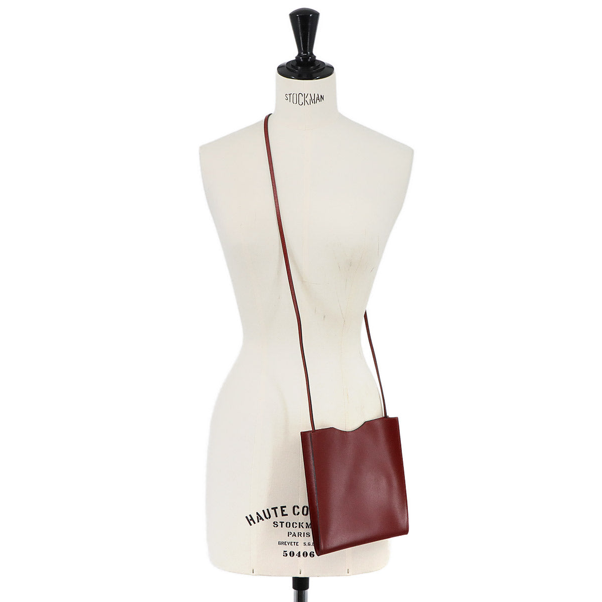 Onimaitou Shoulder Bag Box Calf Rouge H Purse Pochette