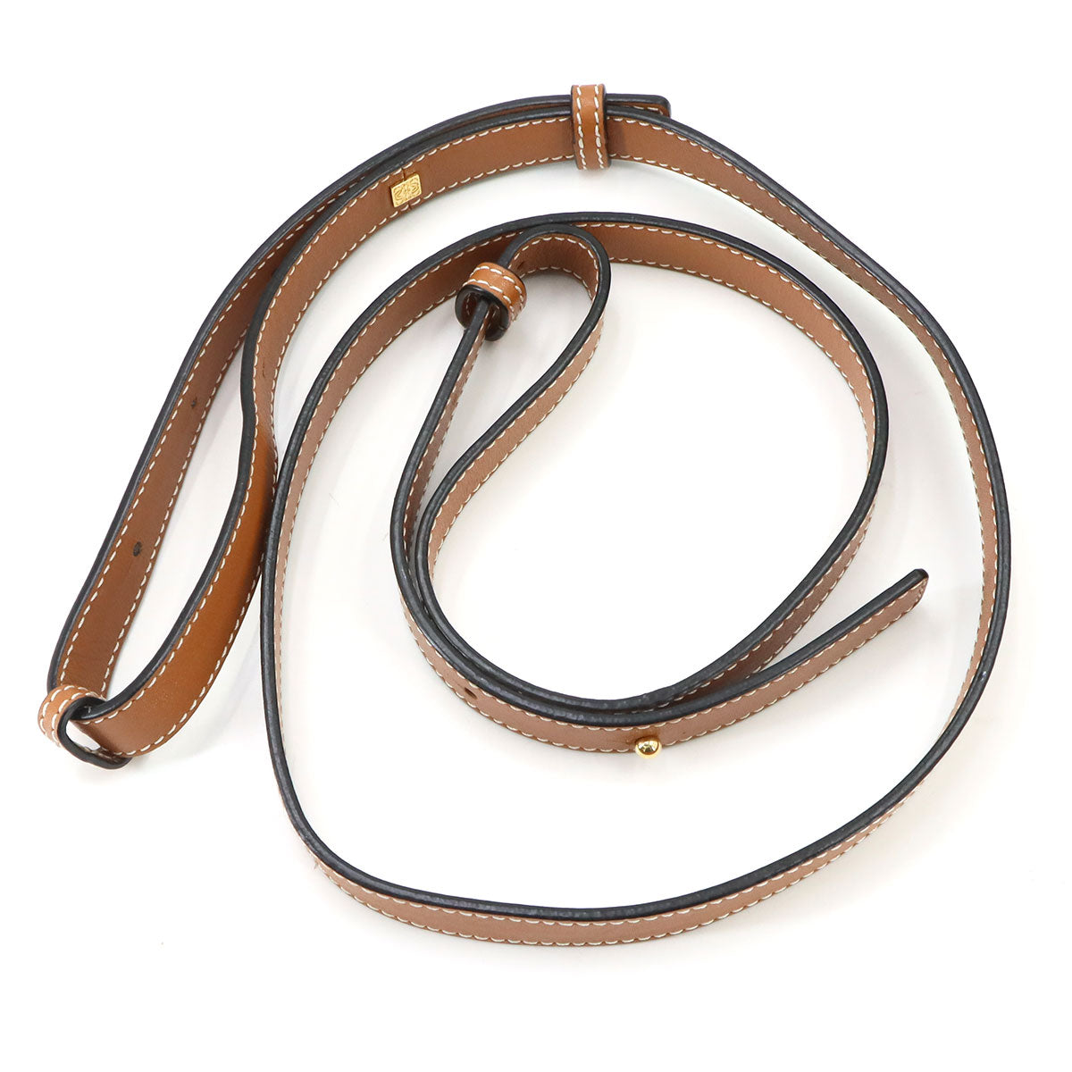 Hammock Drawstring Mini Hand Shoulder Bag Leather Brown
