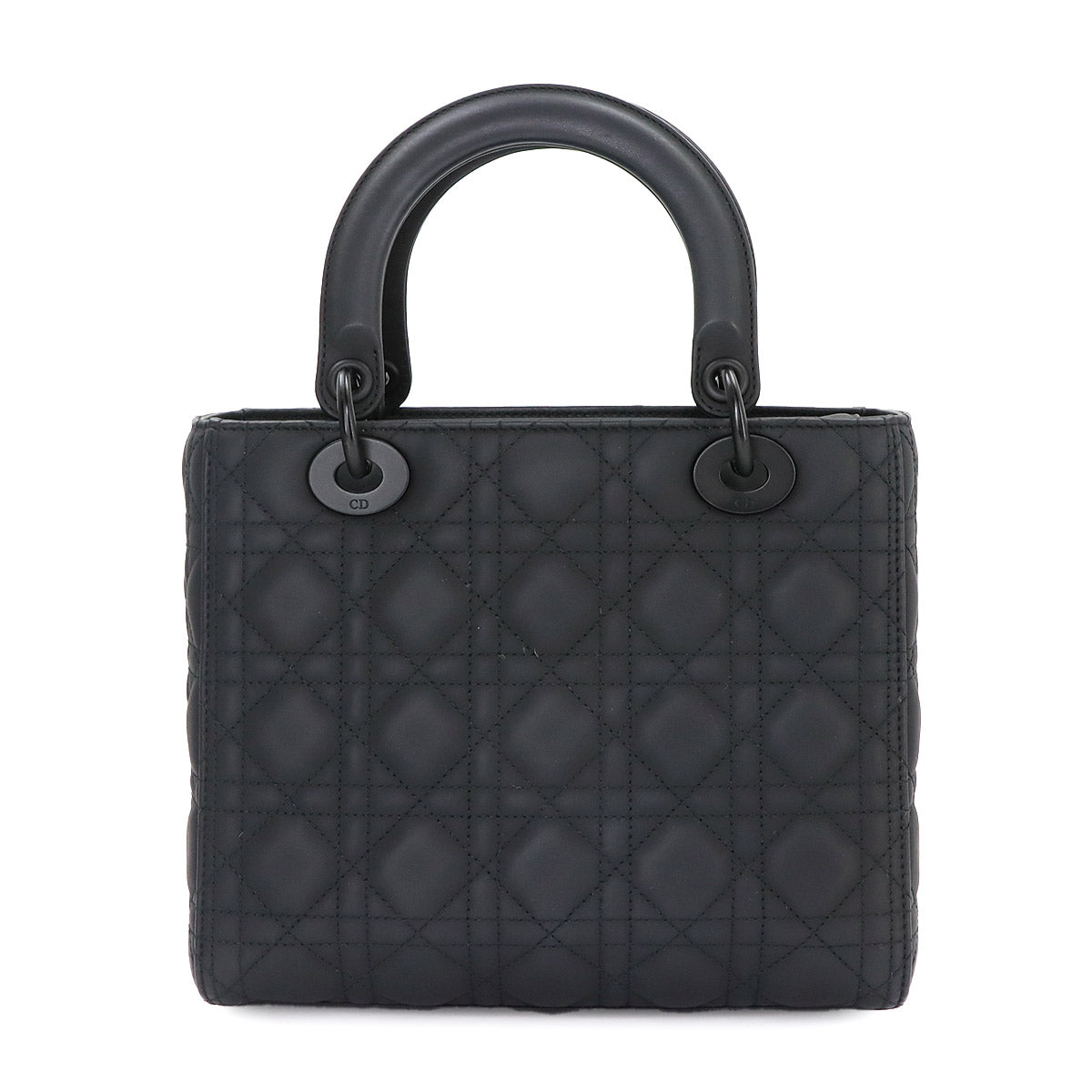 Lady Dior Medium Hand Shoulder Bag Leather Black