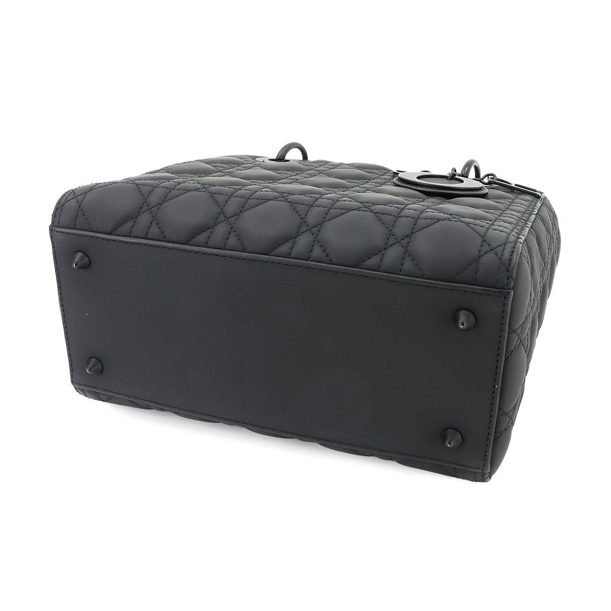 Lady Dior Medium Hand Shoulder Bag Leather Black