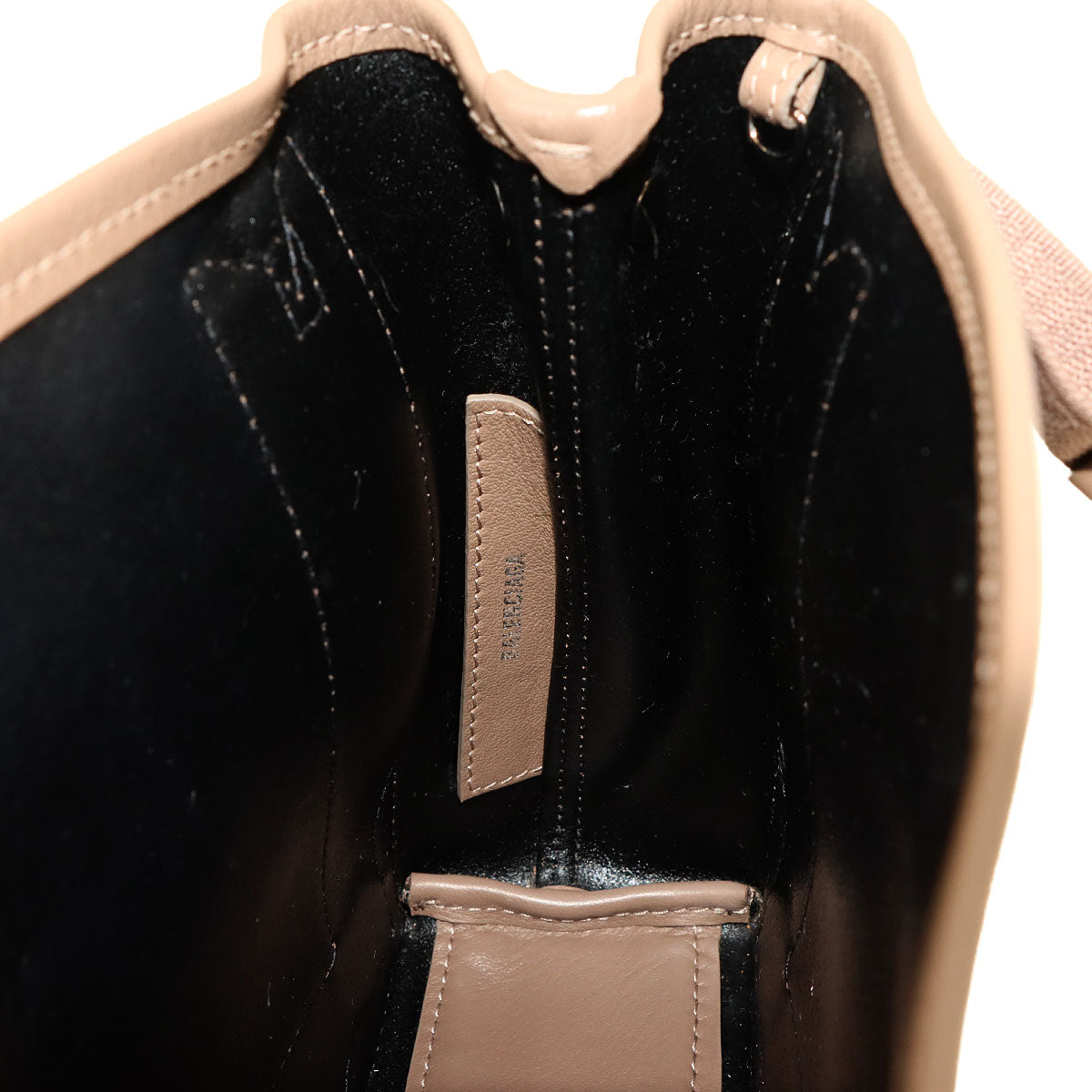 Navy XS Cabas Tote Shoulder Bag Leather Brown 390346
