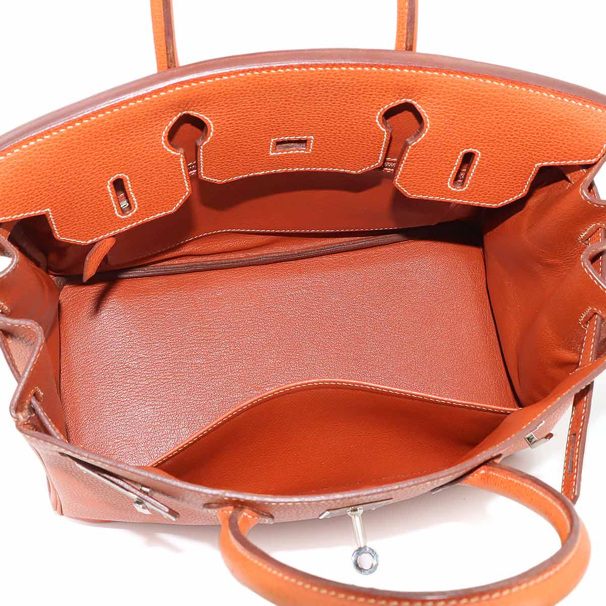 Birkin 30 Hand Bag Vache Liegee Brick Purse