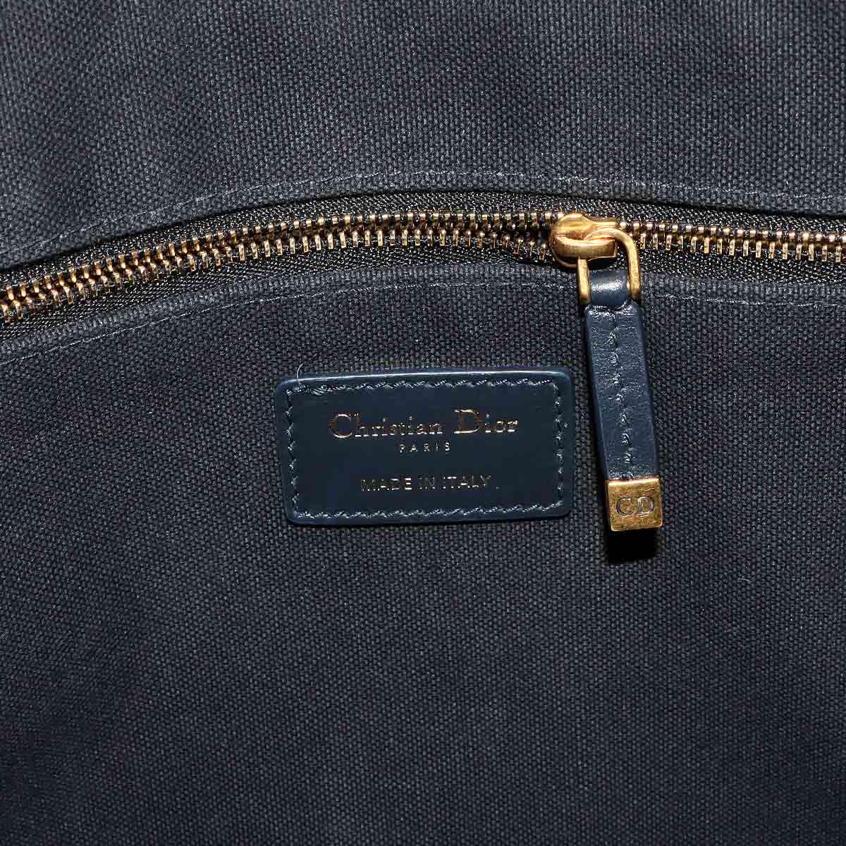 Oblique Book Tote Medium Bag Canvas Navy M1324CZBB