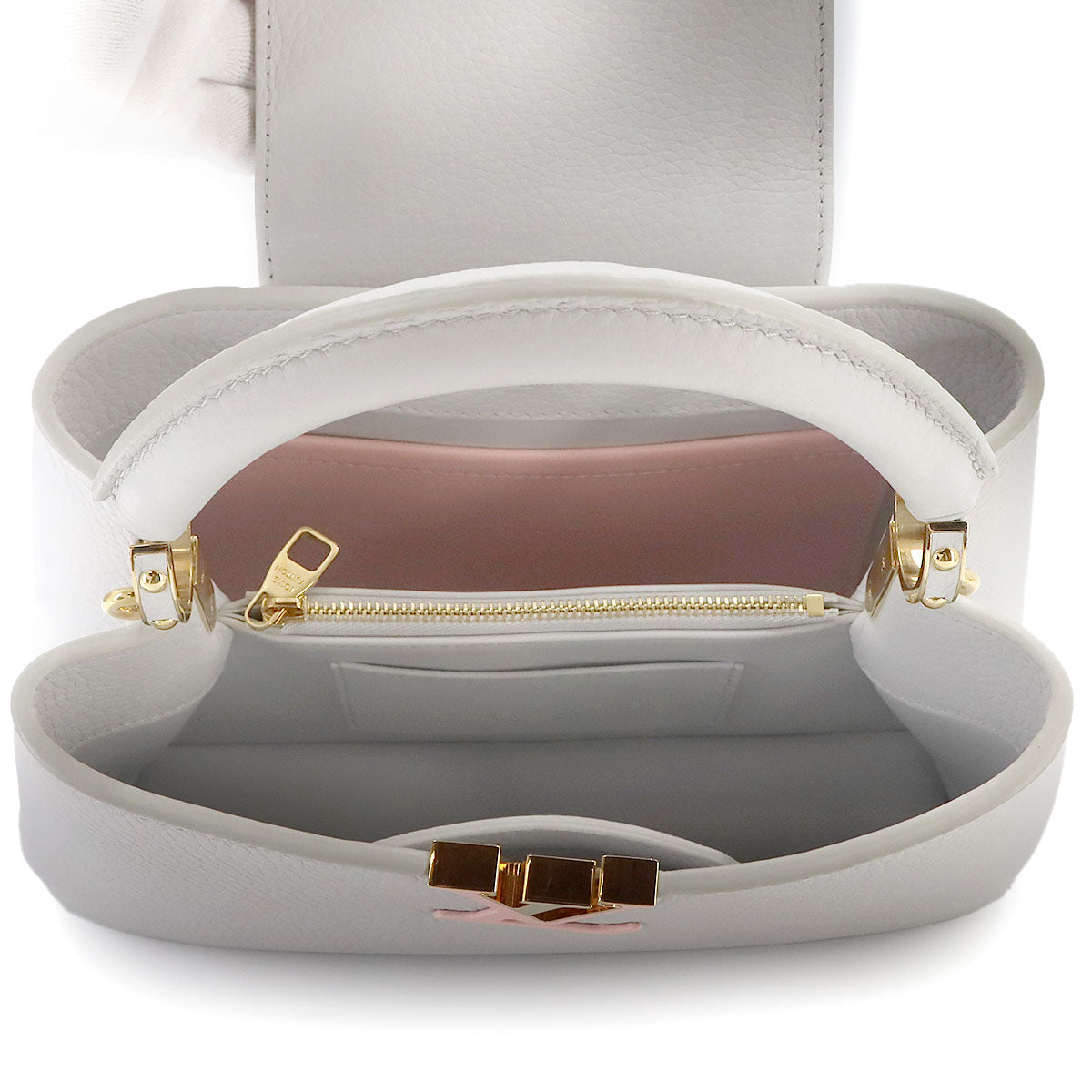 Capucines BB Hand Shoulder Bag Taurillon Leather Gray