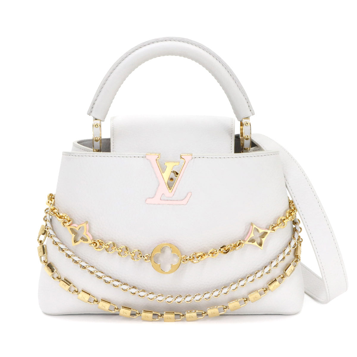 Capucines BB Hand Shoulder Bag Taurillon Leather Gray
