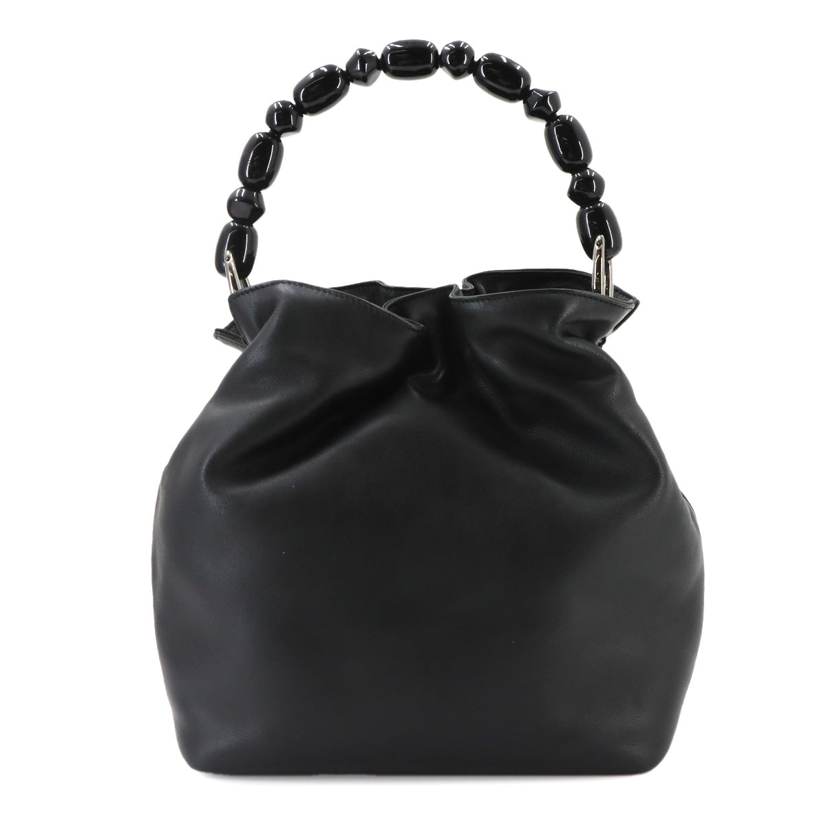 Maris Pearl Hand Bag Leather Black