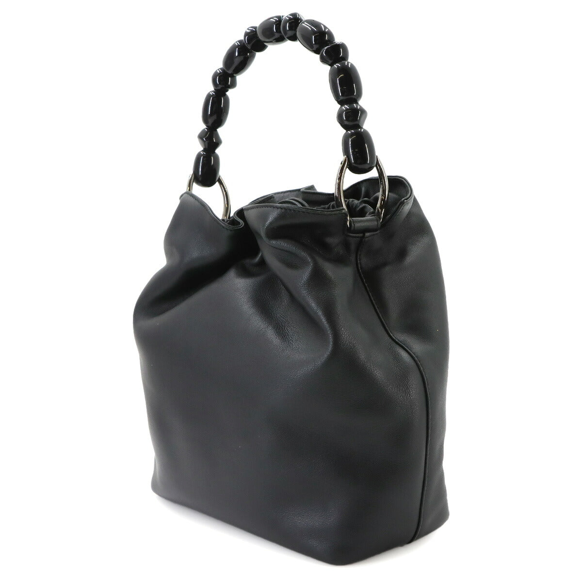 Maris Pearl Hand Bag Leather Black