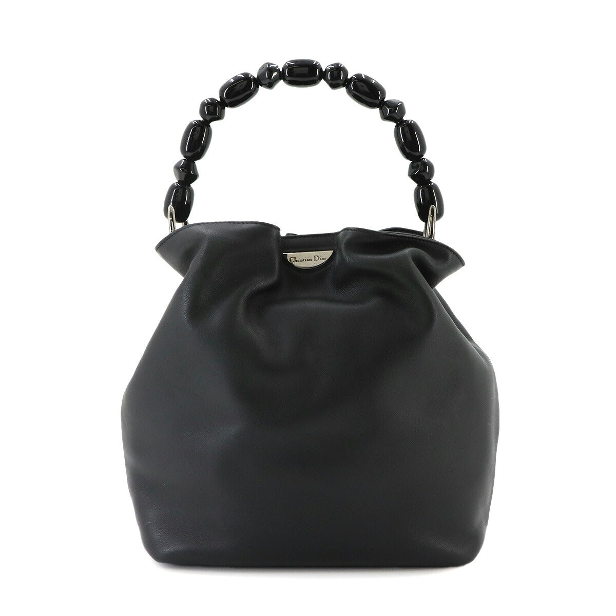Maris Pearl Hand Bag Leather Black