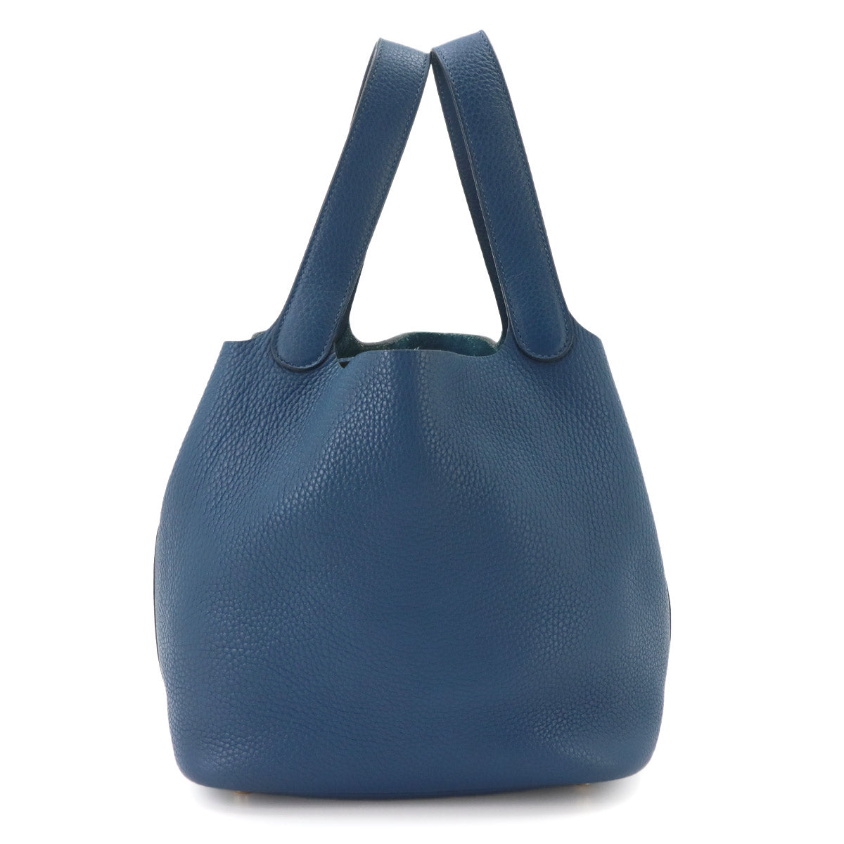 Picotin Lock MM Hand Bag Taurillon Clemence Deep Blue Y