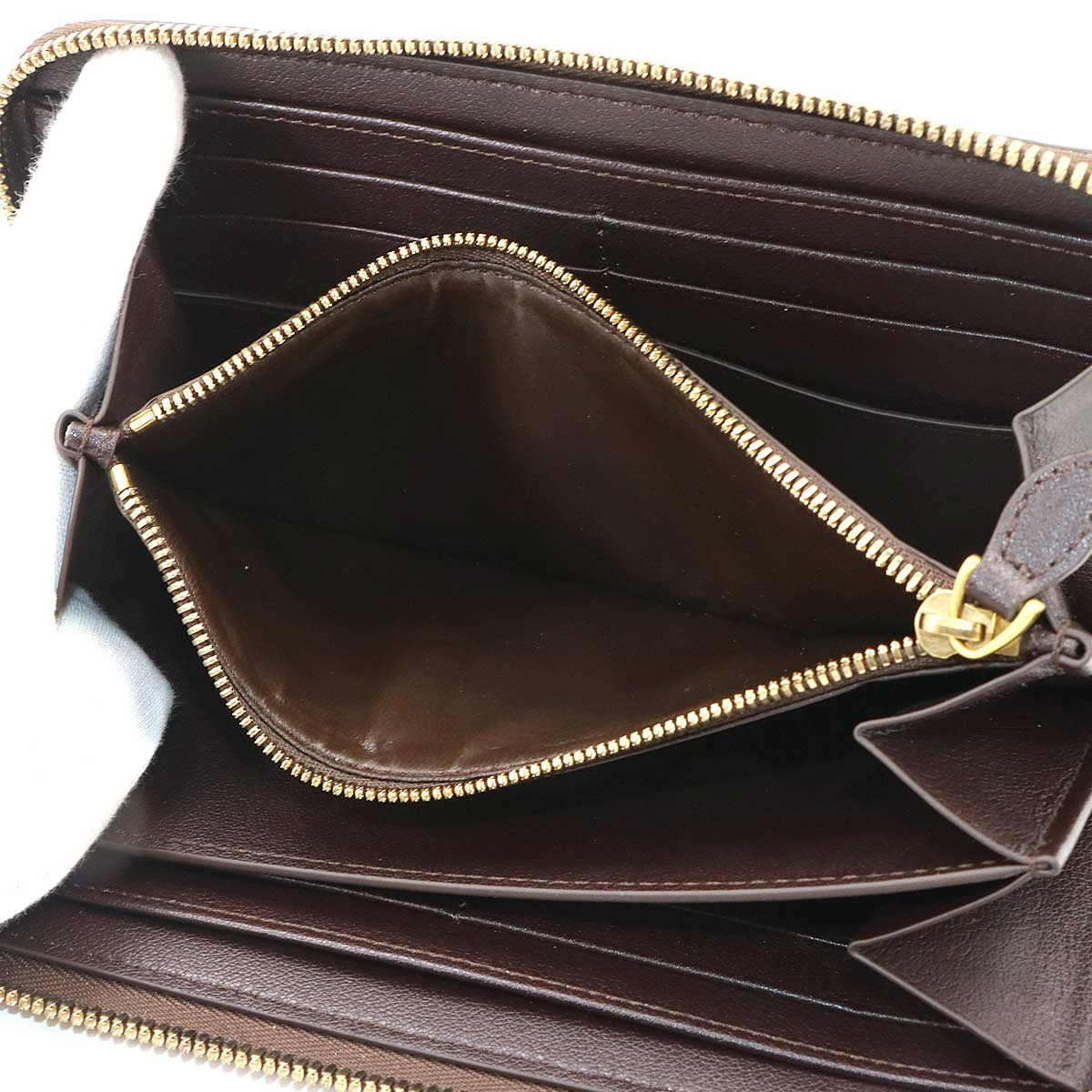 Itauba Long Wallet Toile Marbeuf Canvas Leather Dark brown