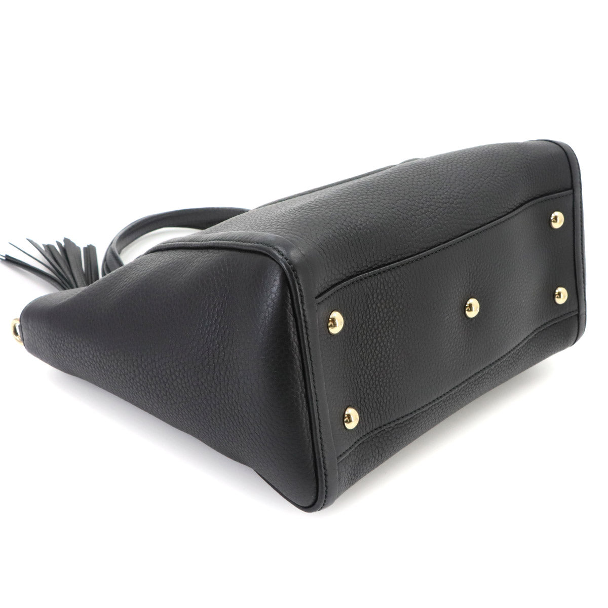 Soho Interlocking G Tote Shoulder Bag Leather Black 369176