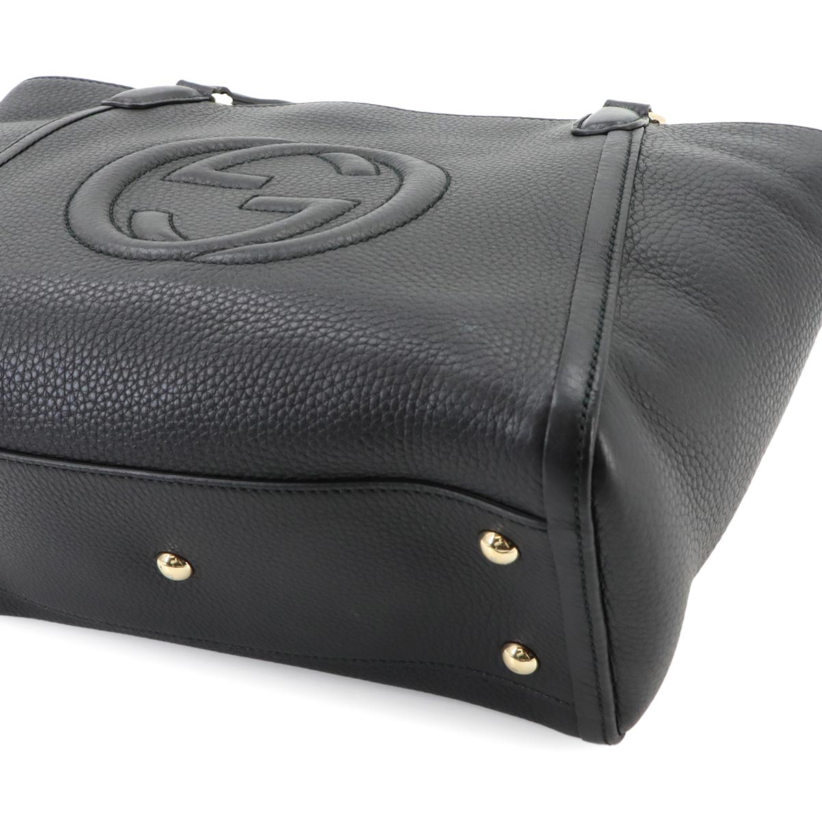 Soho Interlocking G Tote Shoulder Bag Leather Black 369176