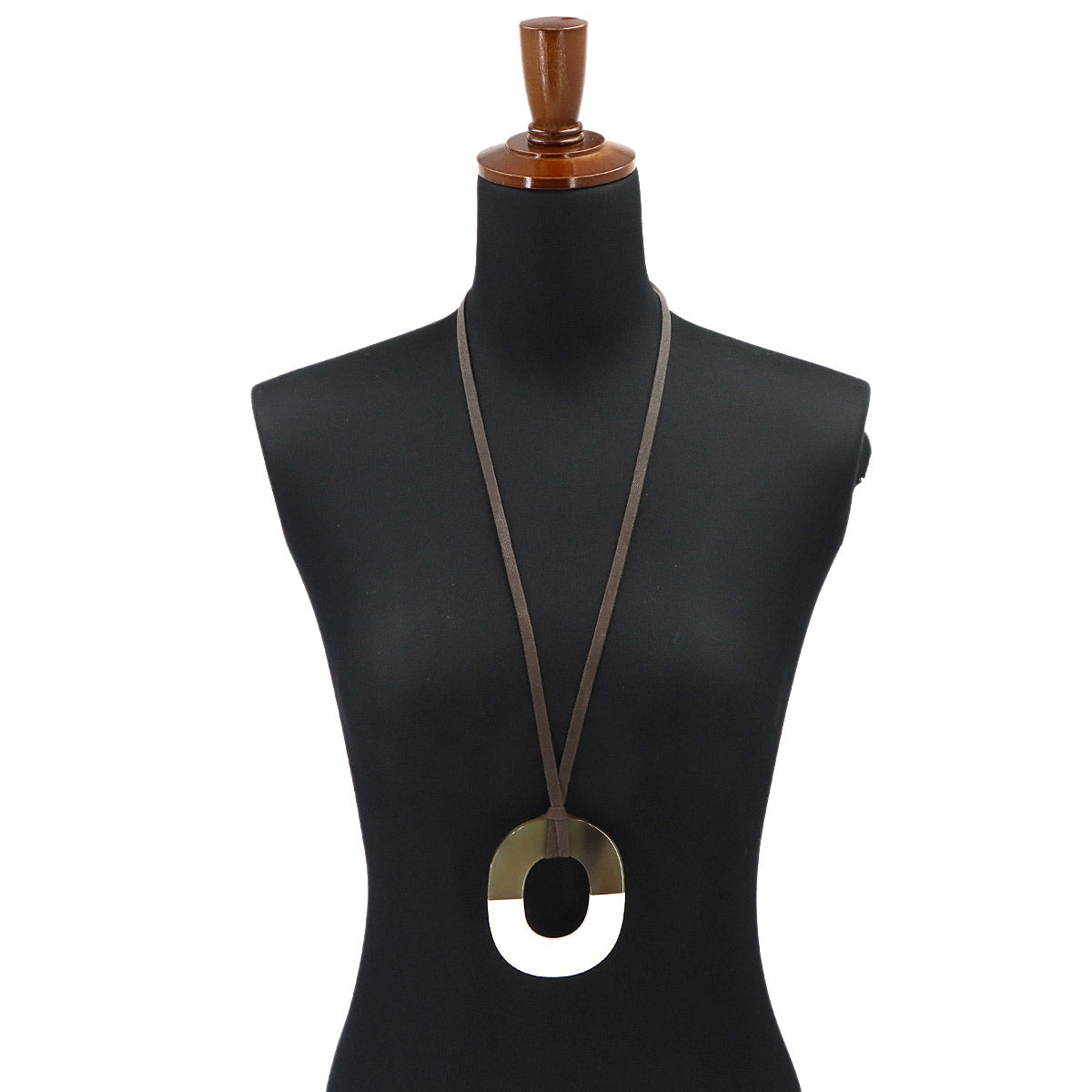 Isum GM Necklace Buffalo Horn Brwon White Accessory