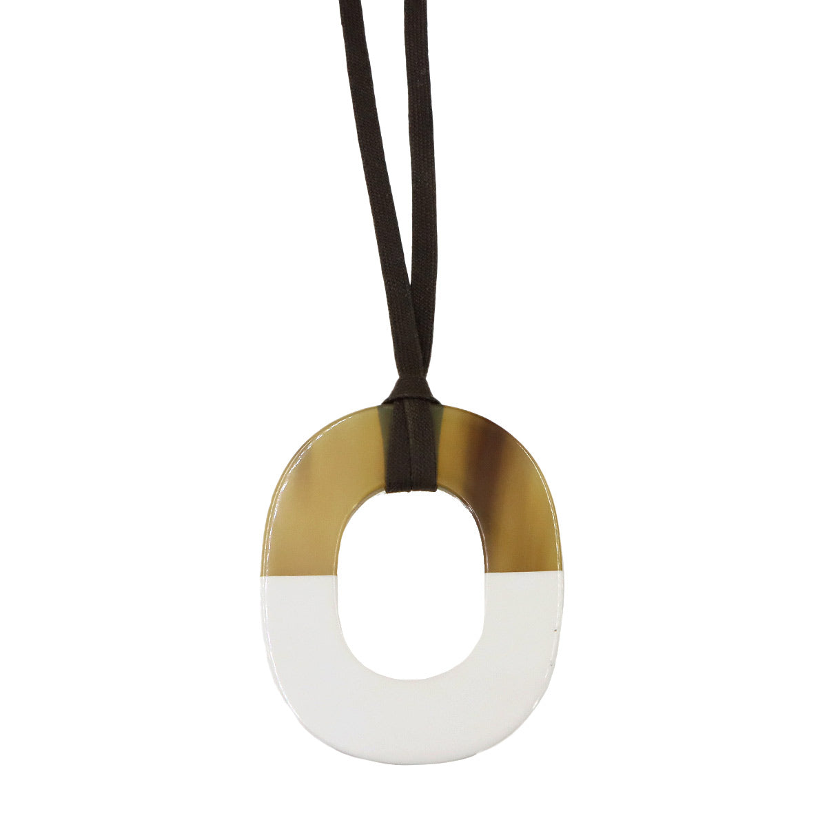 Isum GM Necklace Buffalo Horn Brwon White Accessory
