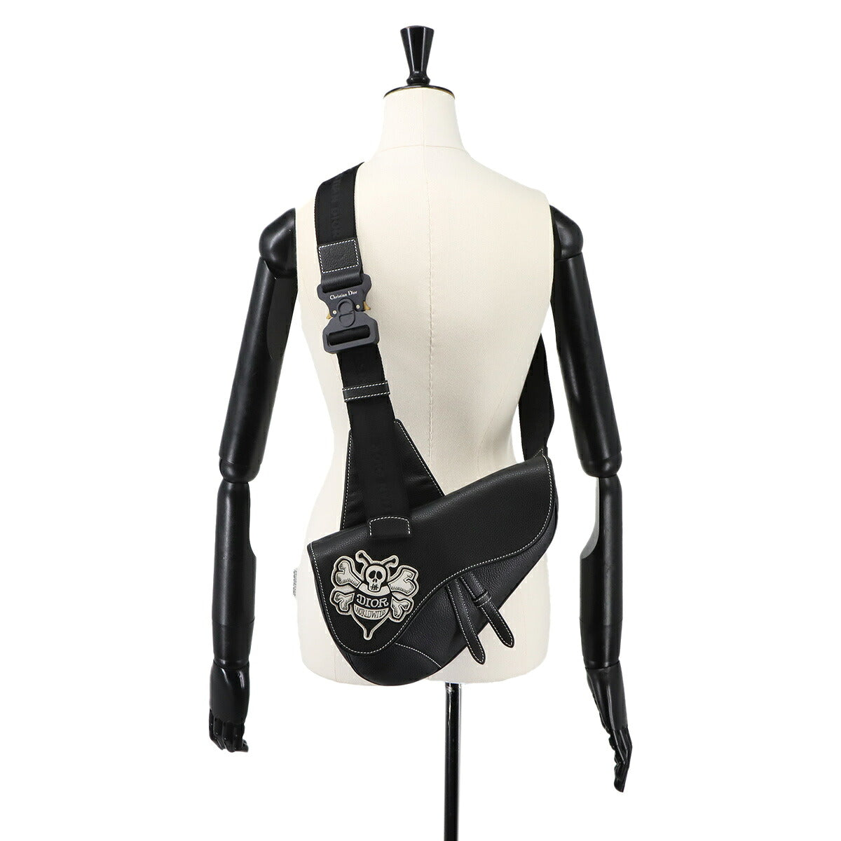 Stussy Collab Saddle Shoulder Bag Leather Black Purse