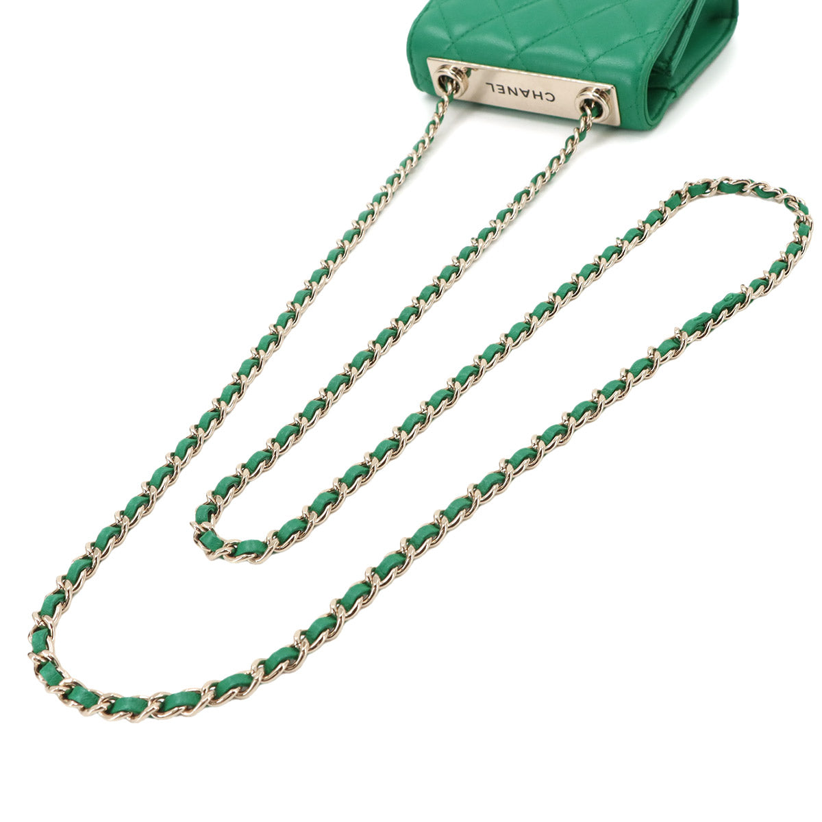 Trendy CC Matelasse Chain Shoulder Bag Leather Green A81633