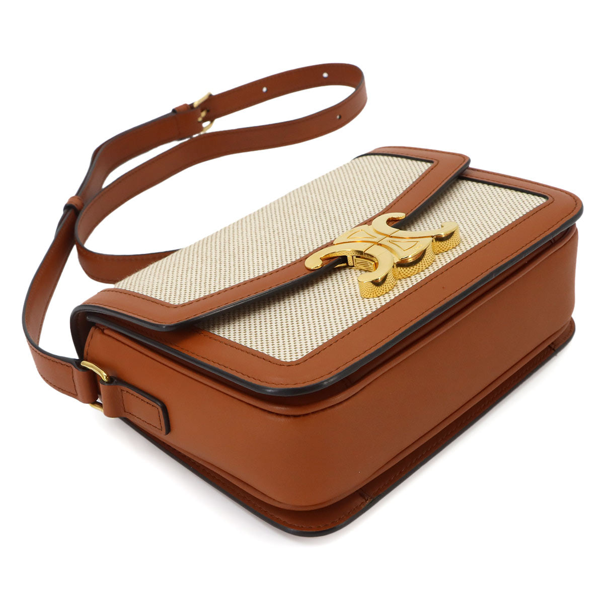 Teen Triomphe Bag Shoulder Leather Brown Purse