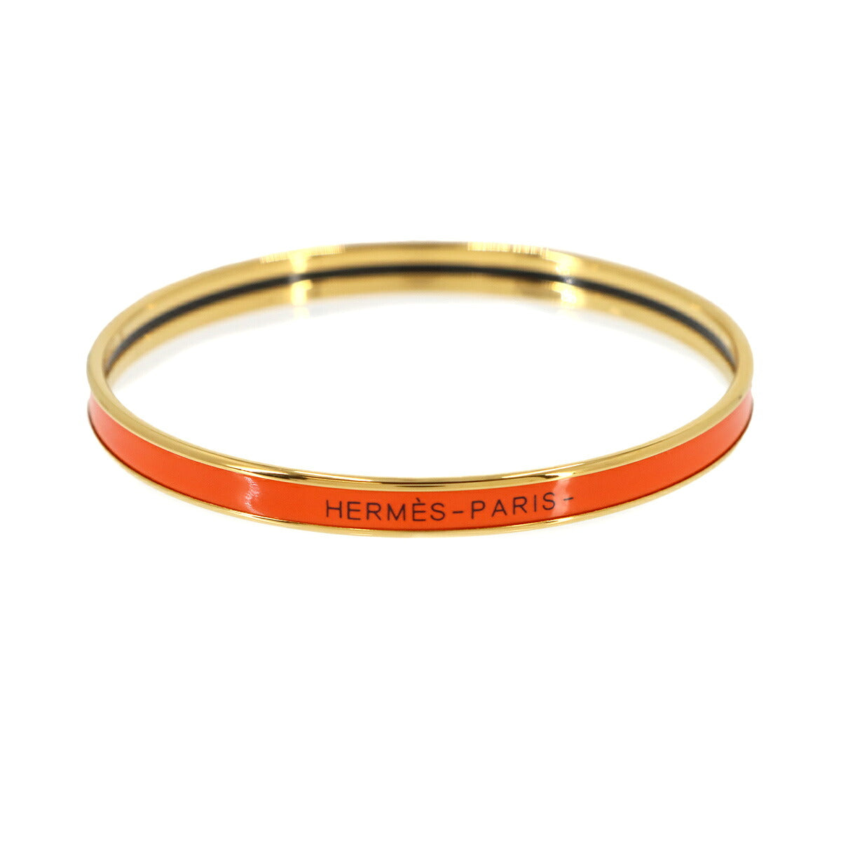 Uni Enamel Bangle Bracelet Orange Gold Accessory