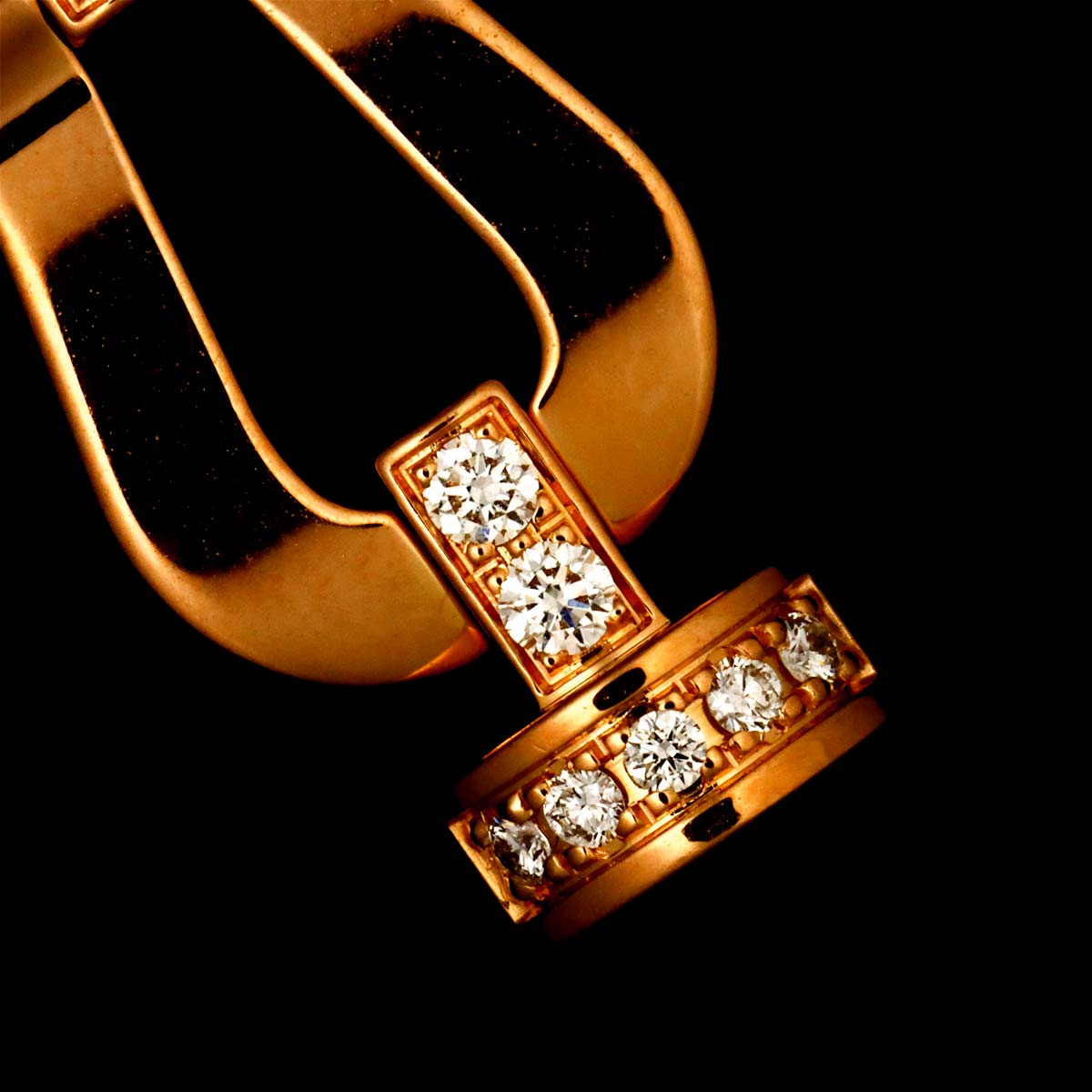Force 10 Half Diamond Bracelet MM 18K PG 750 Steel size14