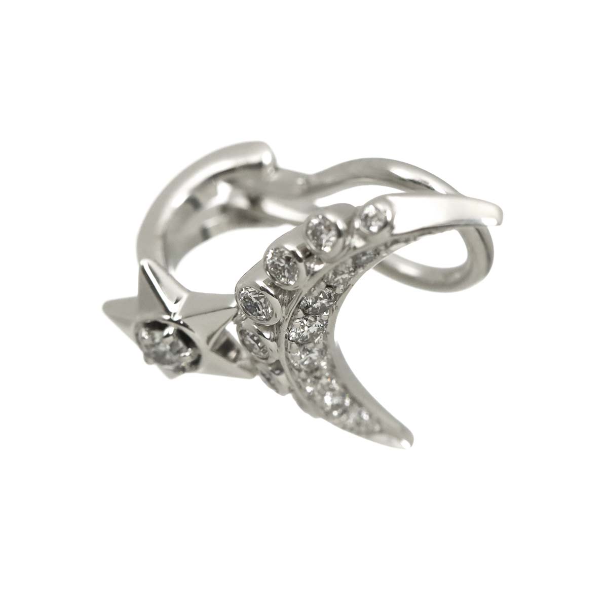 COMETE Diamond Earrings Clip-on 18K WG 750 One Piece only