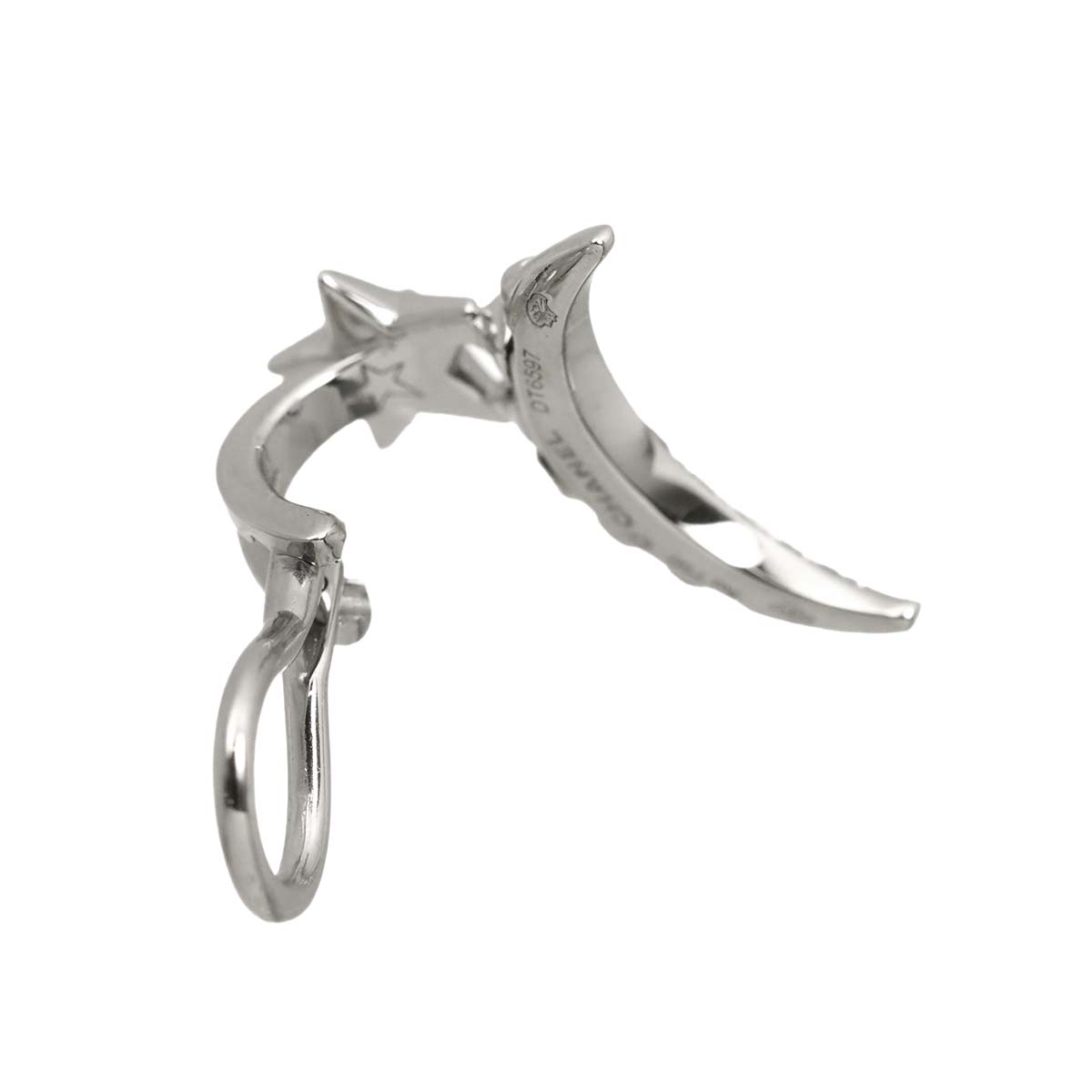 COMETE Diamond Earrings Clip-on 18K WG 750 One Piece only