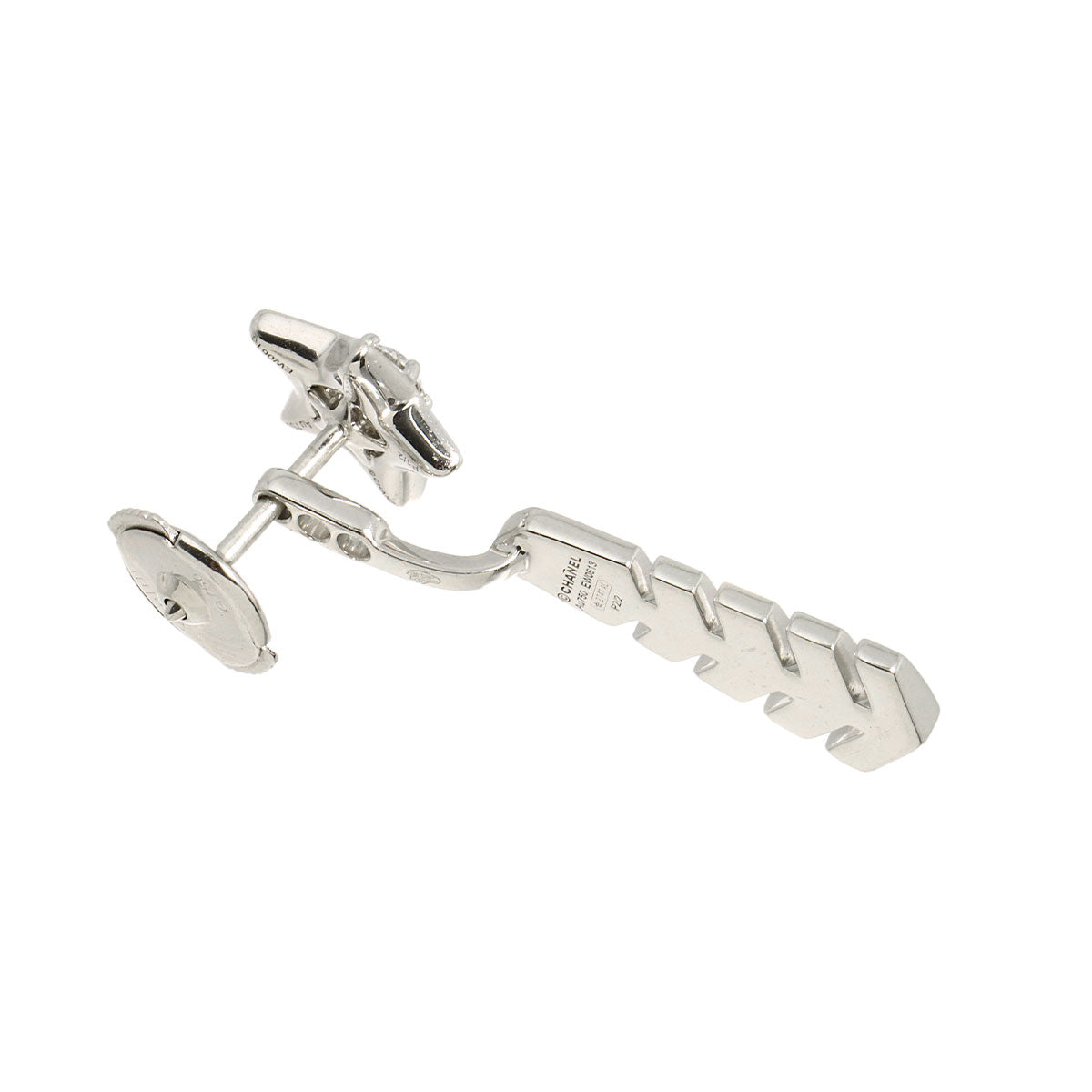 COMETE Diamond Earrings Pierced 18K WG 750 One Piece only