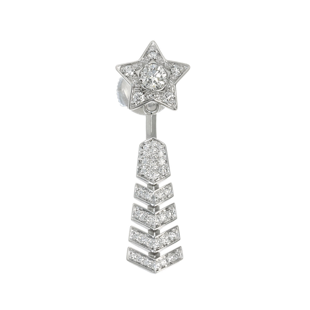 COMETE Diamond Earrings Pierced 18K WG 750 One Piece only