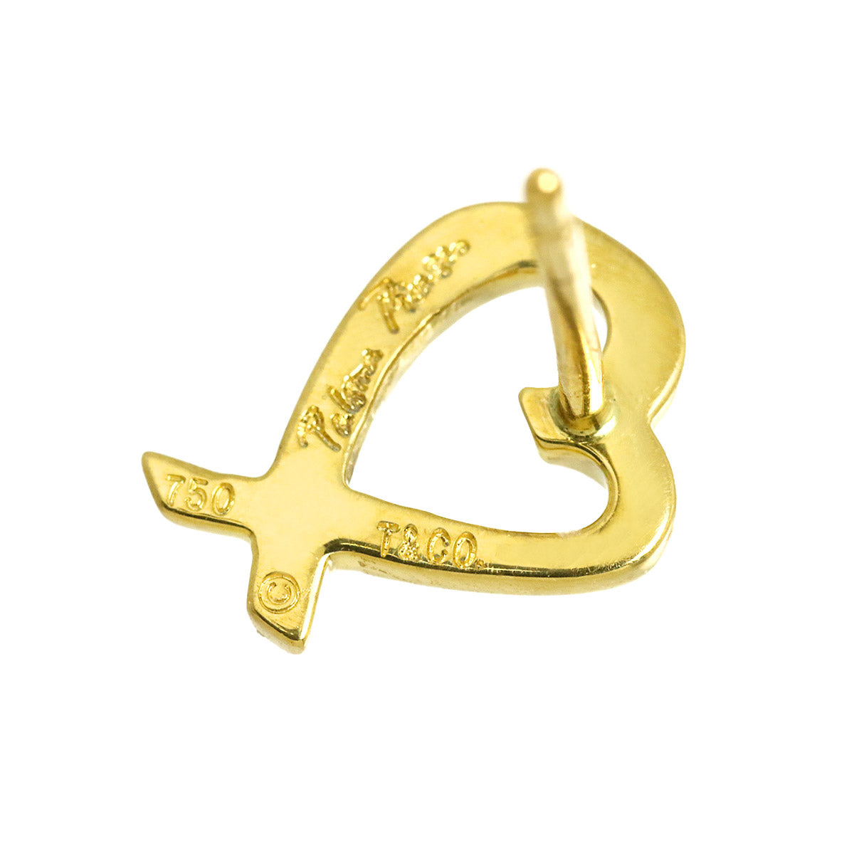 Loving Heart Earring Pierced 18K YG 750 One Piece only