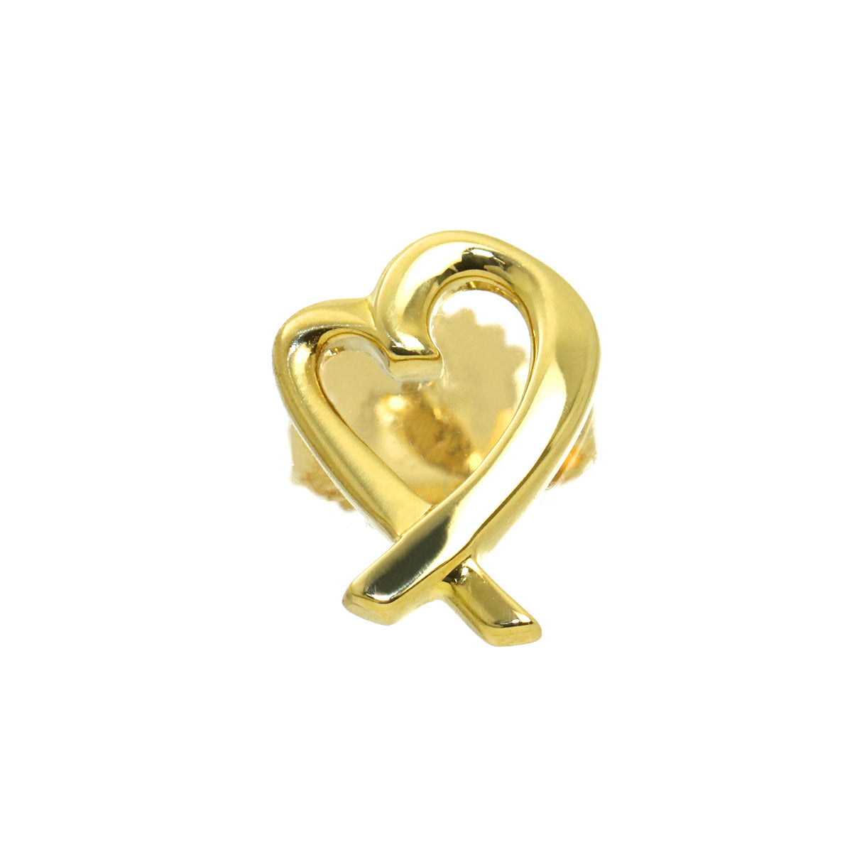 Loving Heart Earring Pierced 18K YG 750 One Piece only