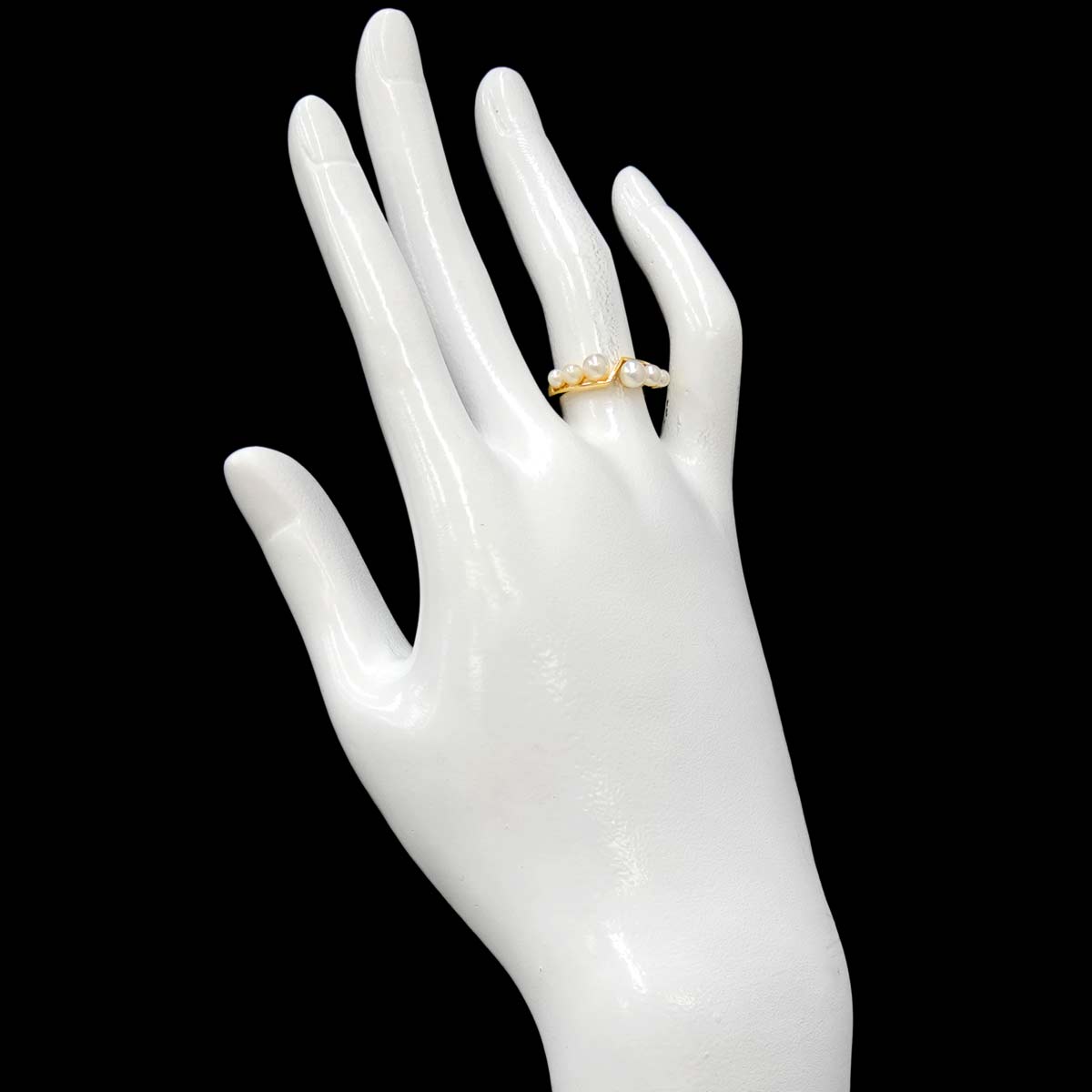 Baby Pearl 4.2-2.9mm Ring 18K YG 750 Size5.5-5.75(US)
