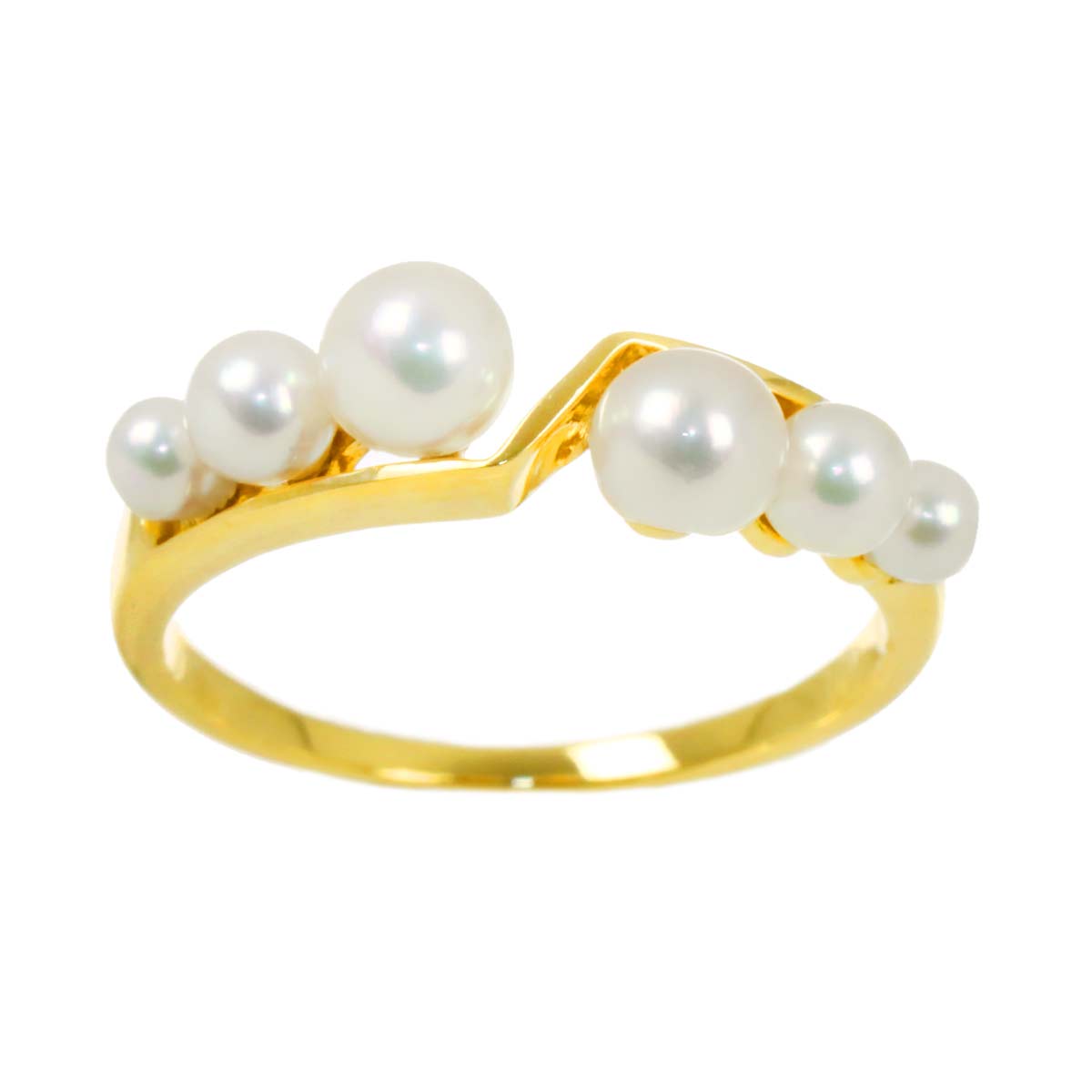 Baby Pearl 4.2-2.7mm Ring 18K YG 750 Size5.5-5.75(US)