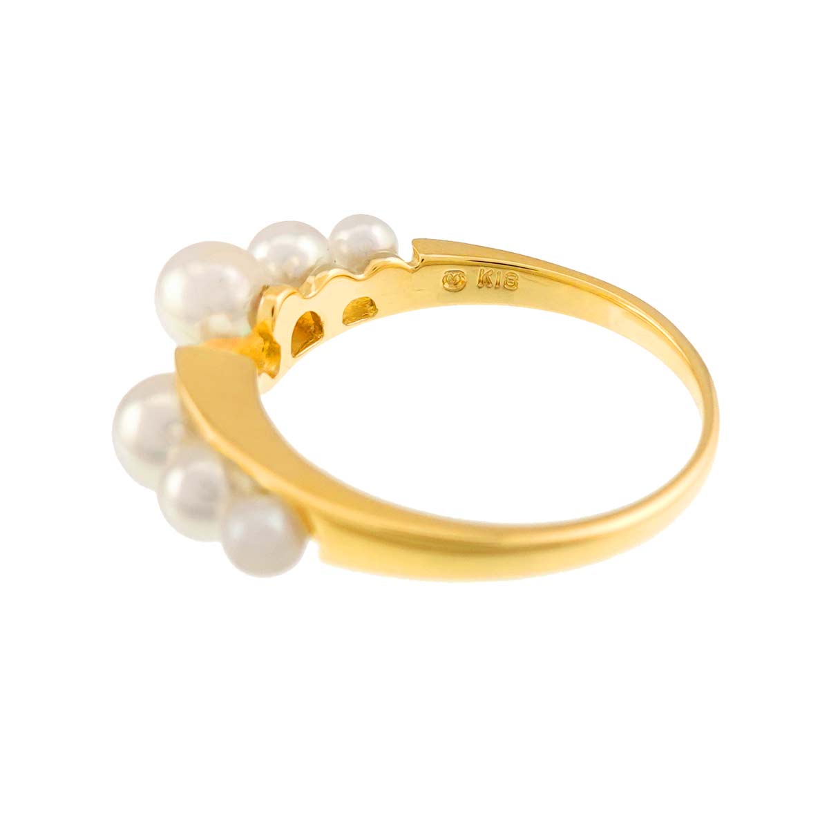 Baby Pearl 4.2-2.7mm Ring 18K YG 750 Size5.5-5.75(US)