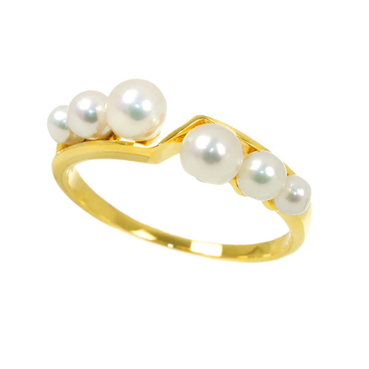 Baby Pearl 4.2-2.7mm Ring 18K YG 750 Size5.5-5.75(US)