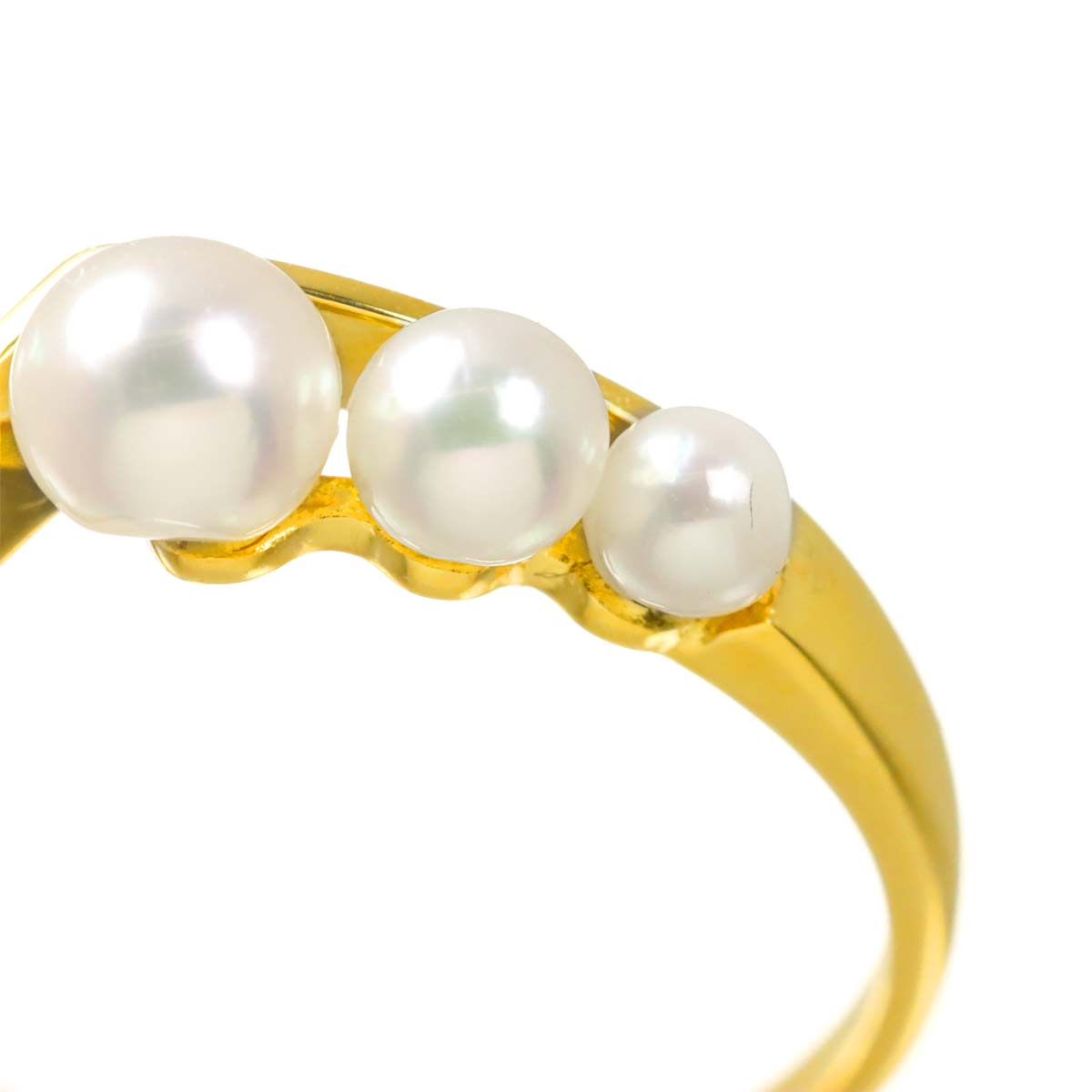 Baby Pearl 4.2-2.7mm Ring 18K YG 750 Size5.5-5.75(US)