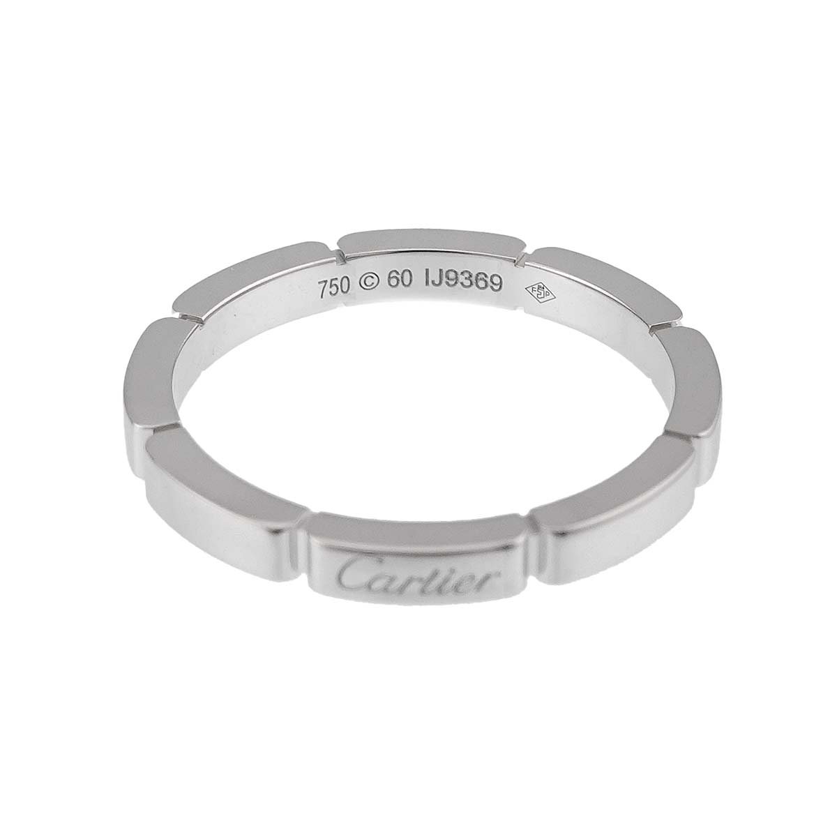 Maillon Panthere Ring 18K White Gold 750 Size60 9(US)