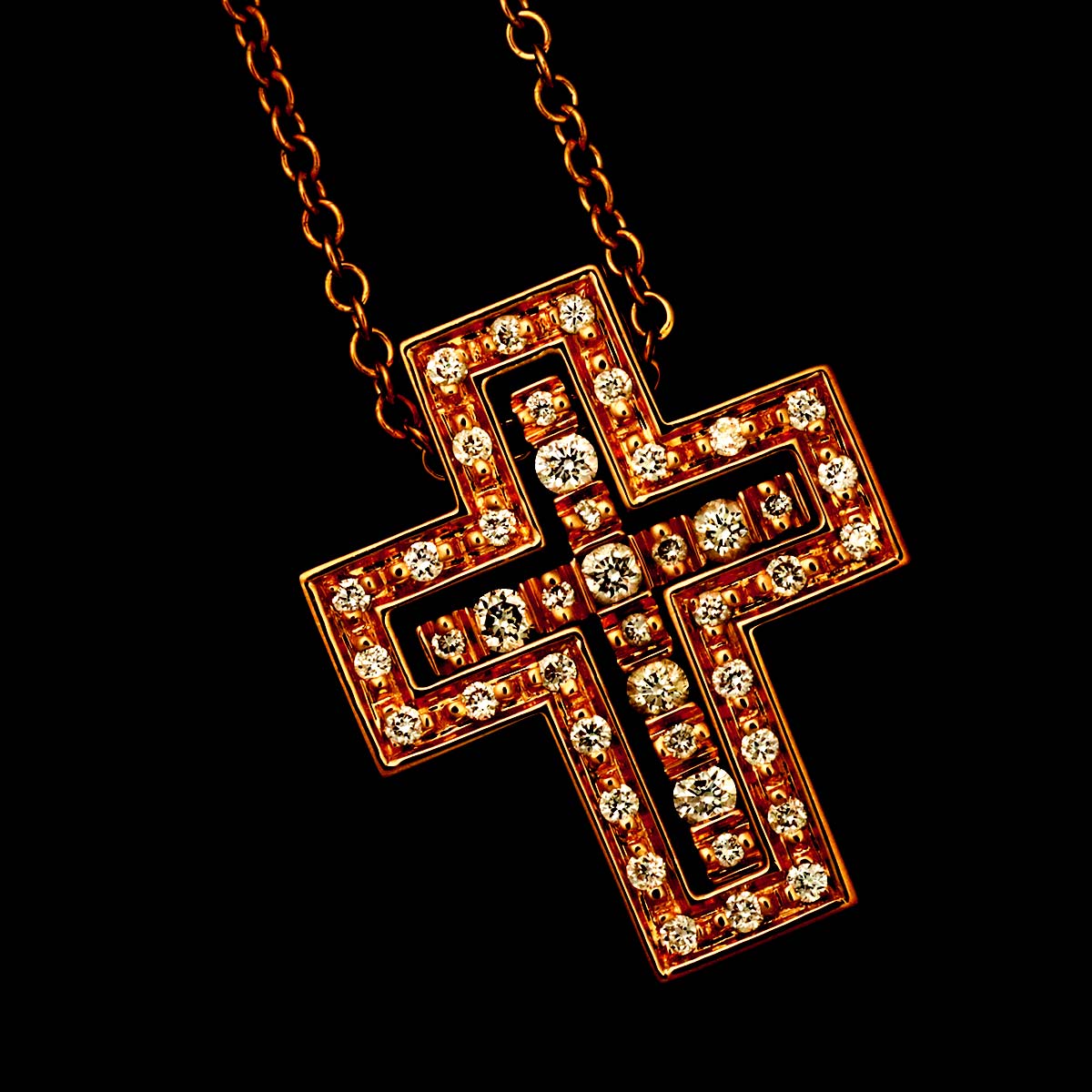 Belle Epoque XXS Cross Diamond Necklace K18 PG 750