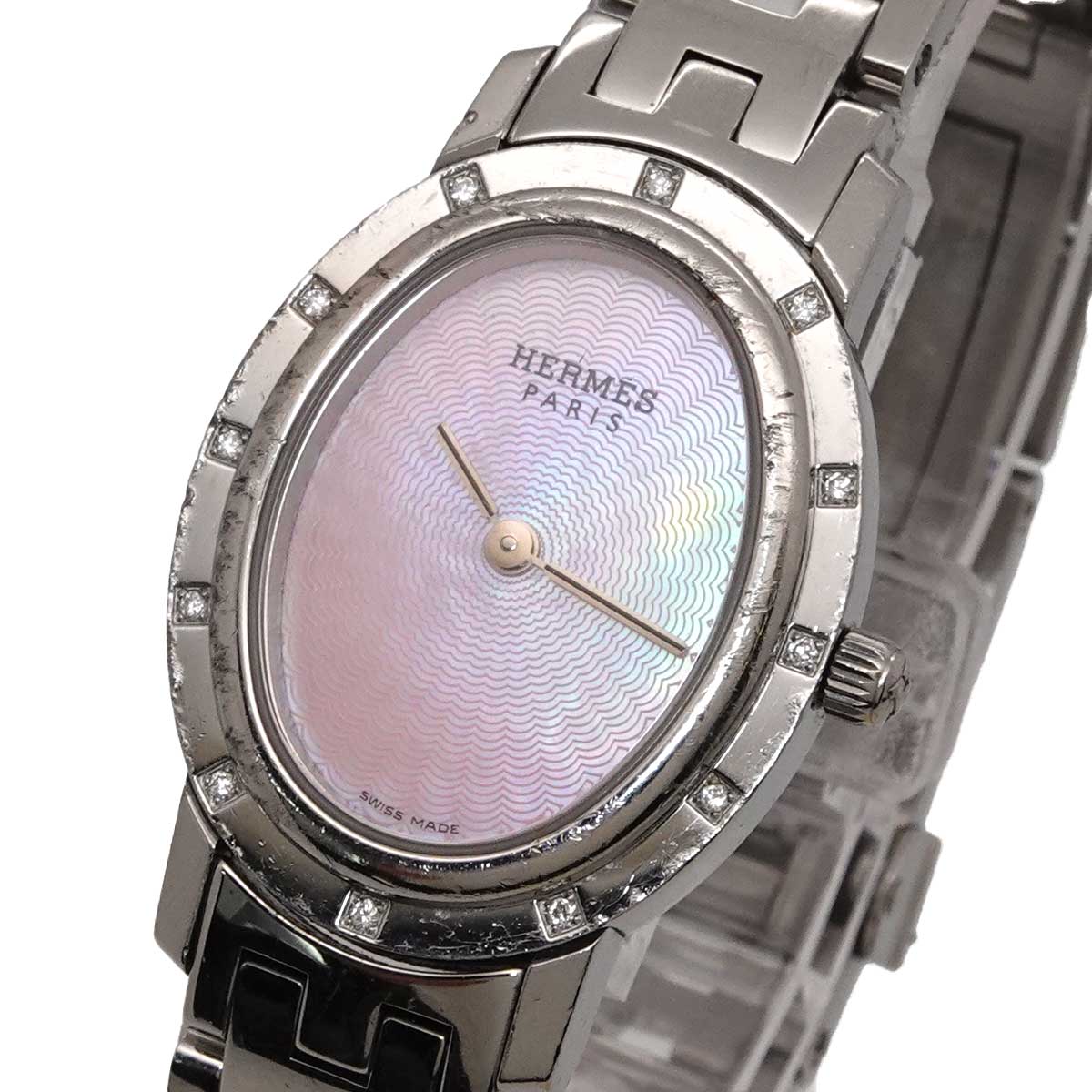 Clipper Nacre CO1.230 Quartz Diamond Bezel Pink Shell Dial