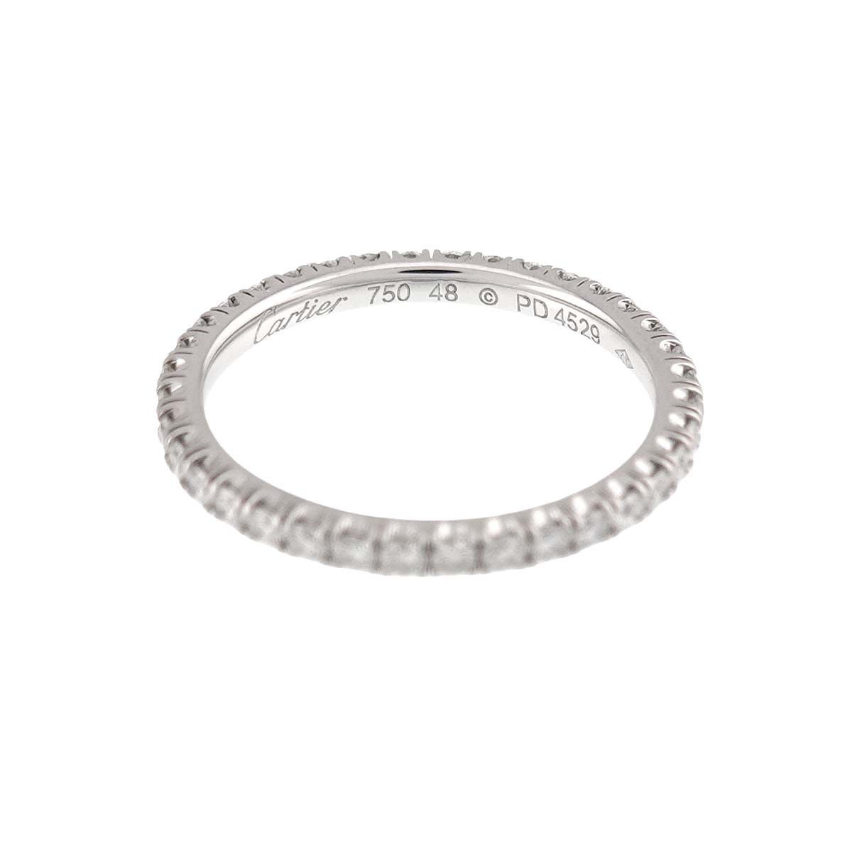 Full Diamond Ring 18K WG 750 size48 4.5(US)