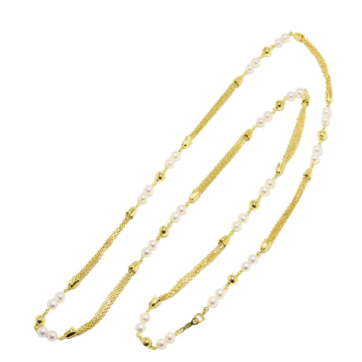 Akoya Pearl 5.0-4.7mm Necklace 18K YG Yellow Gold 750
