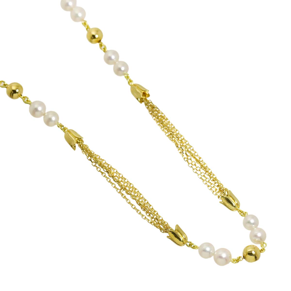 Akoya Pearl 5.0-4.7mm Necklace 18K YG Yellow Gold 750