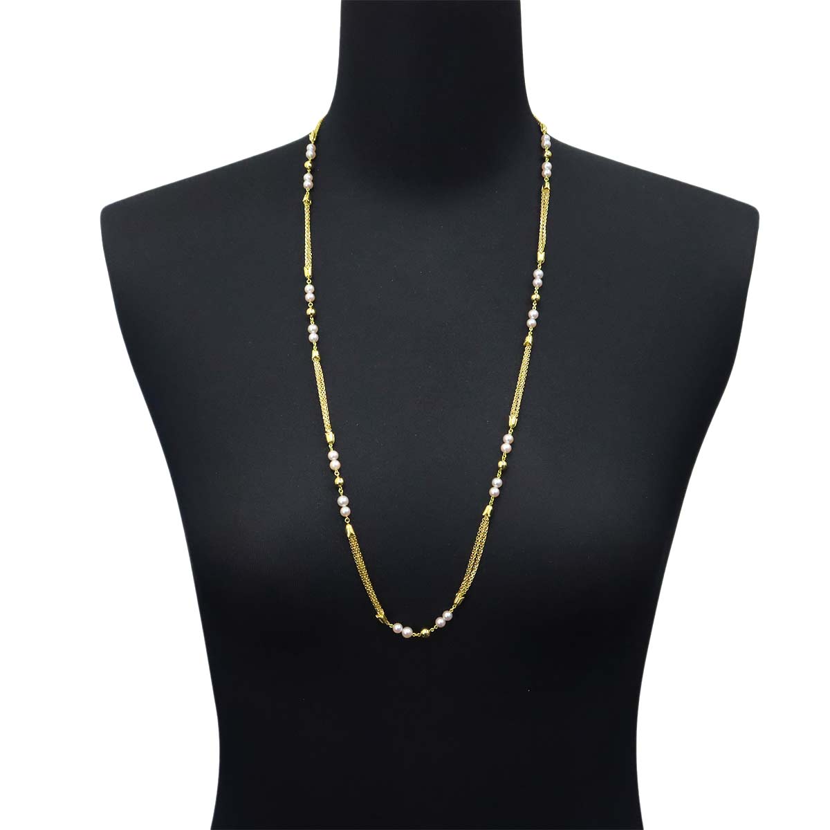 Akoya Pearl 5.0-4.7mm Necklace 18K YG Yellow Gold 750