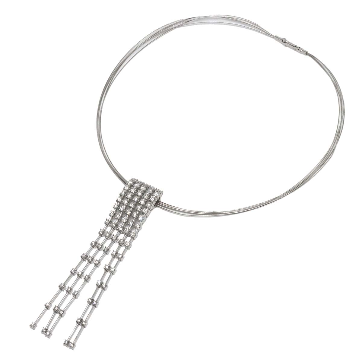 Diamond 4.51ct Necklace 18K WG White Gold 750
