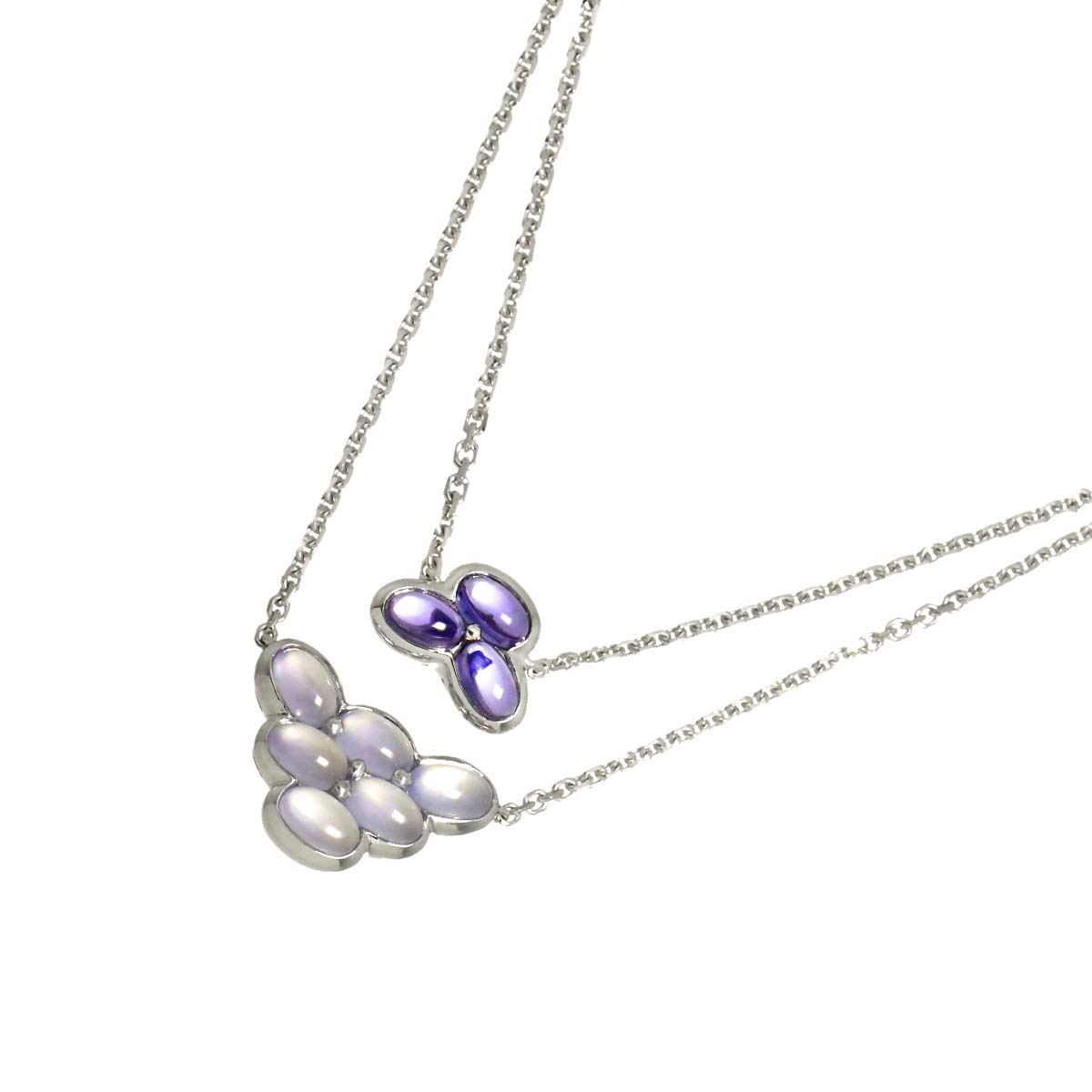 Quartz Necklace 18K White Gold 750