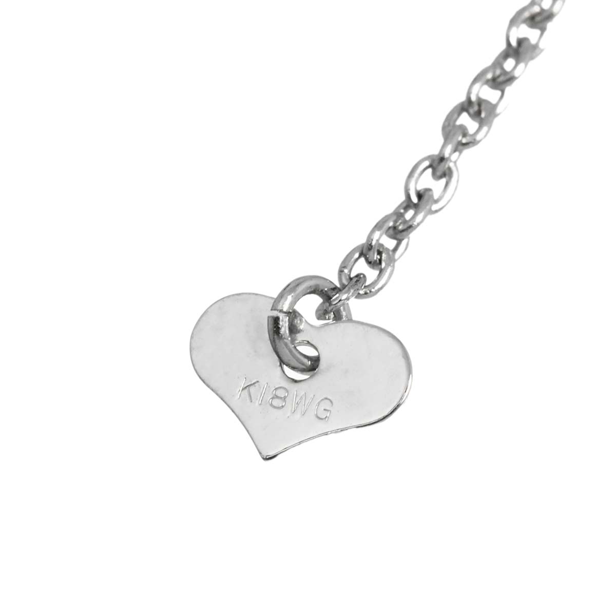Garnet Diamond 0.21ct Necklace 18K White Gold 750