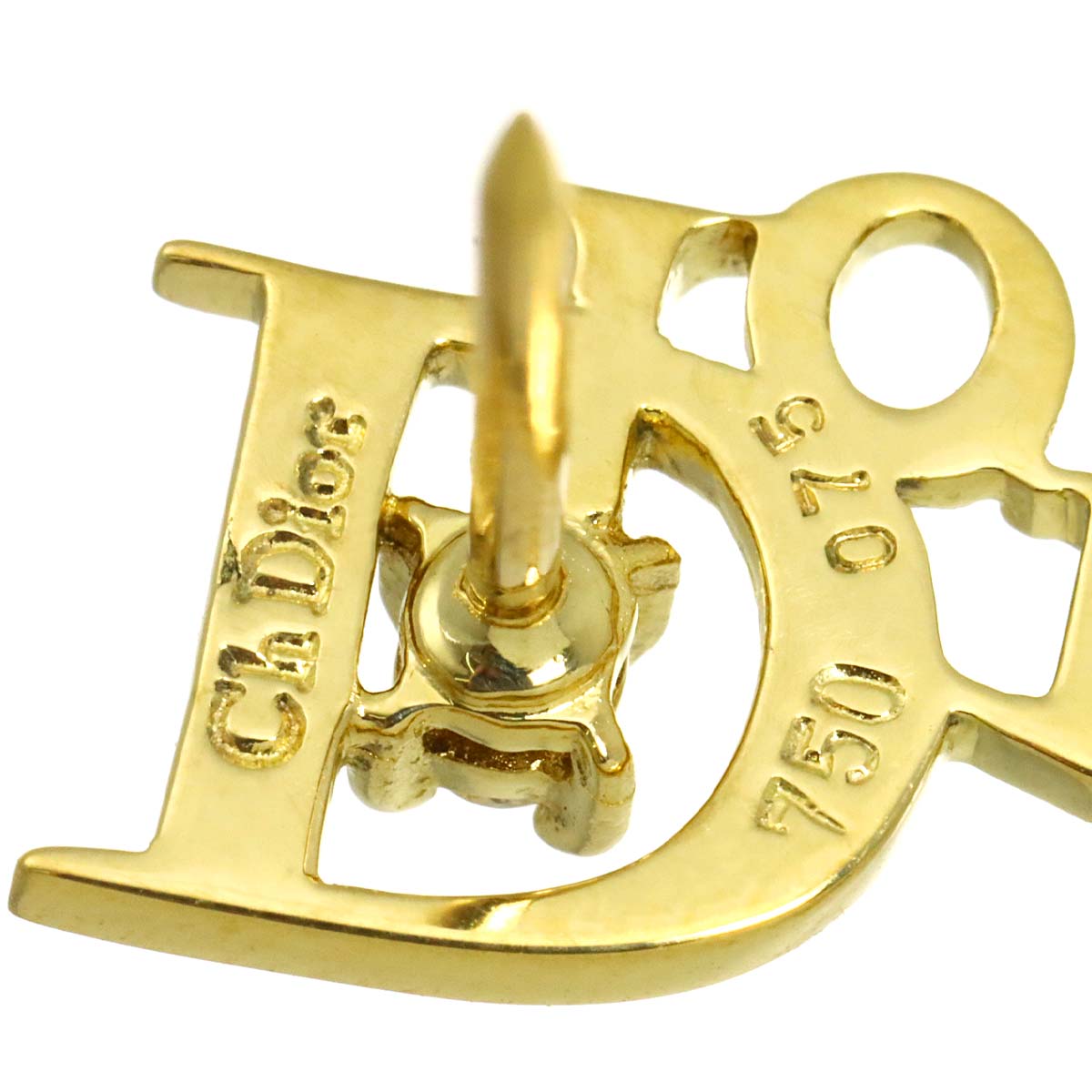 Logo Diamond Pin Brooch 18K YG 750