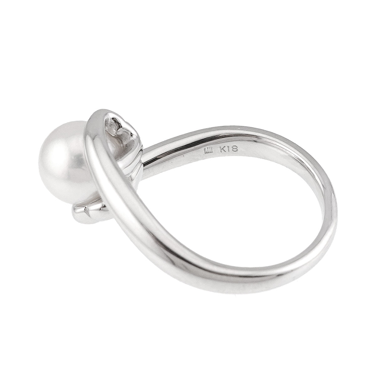 Akoya Pearl 7.1mm Ring 18K WG 750 Size4.75-5(US)