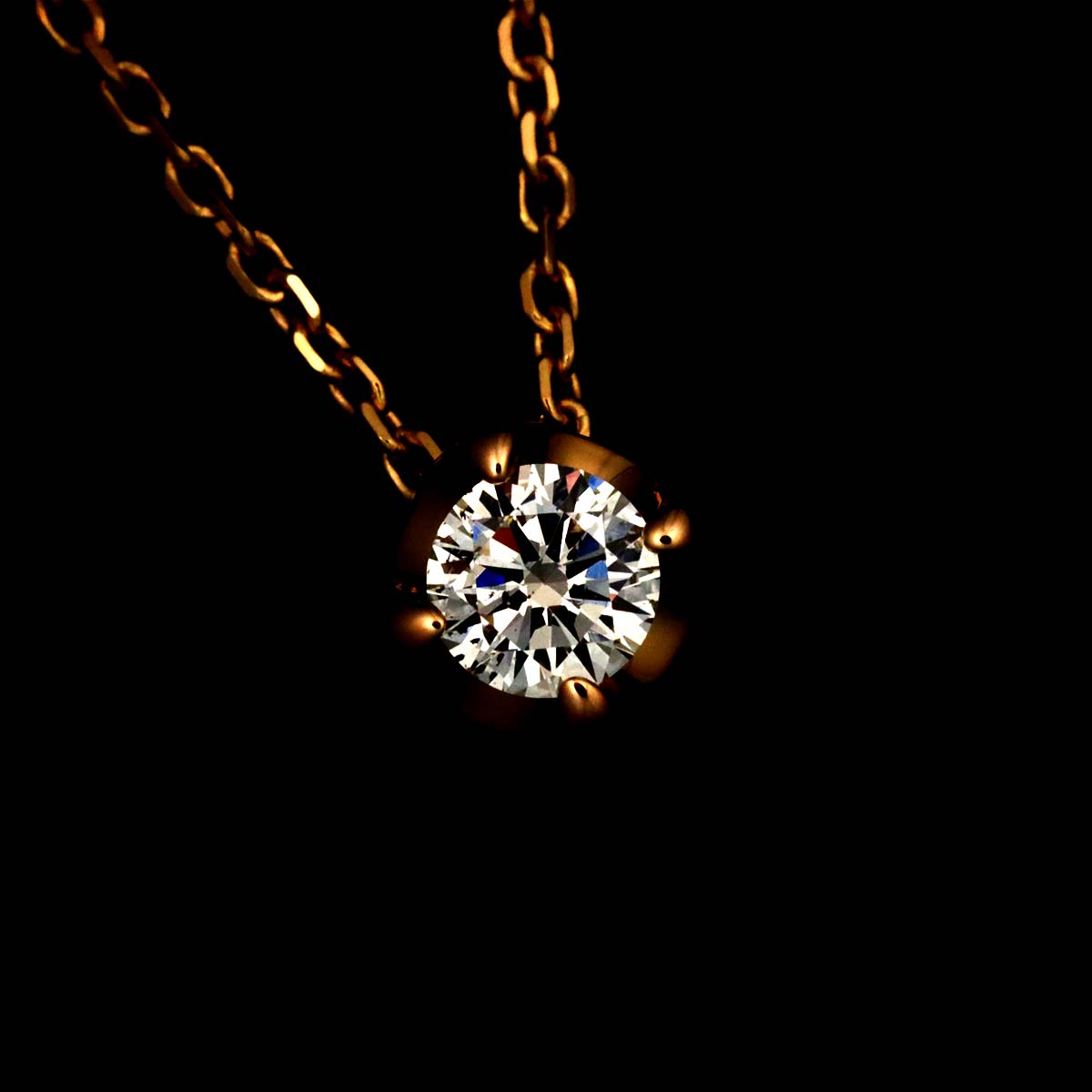 Diamond Necklace 18K Pink Gold 750