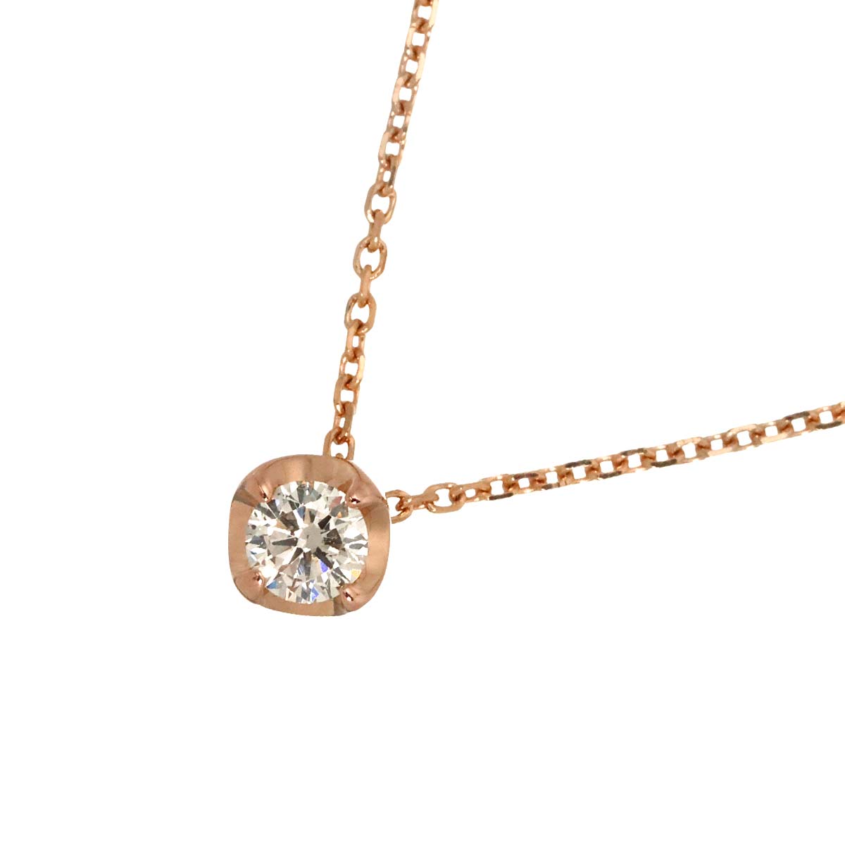 Diamond Necklace 18K Pink Gold 750