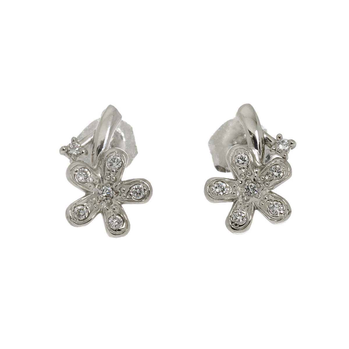 Diamond Earrings Pierced Pt Platinum