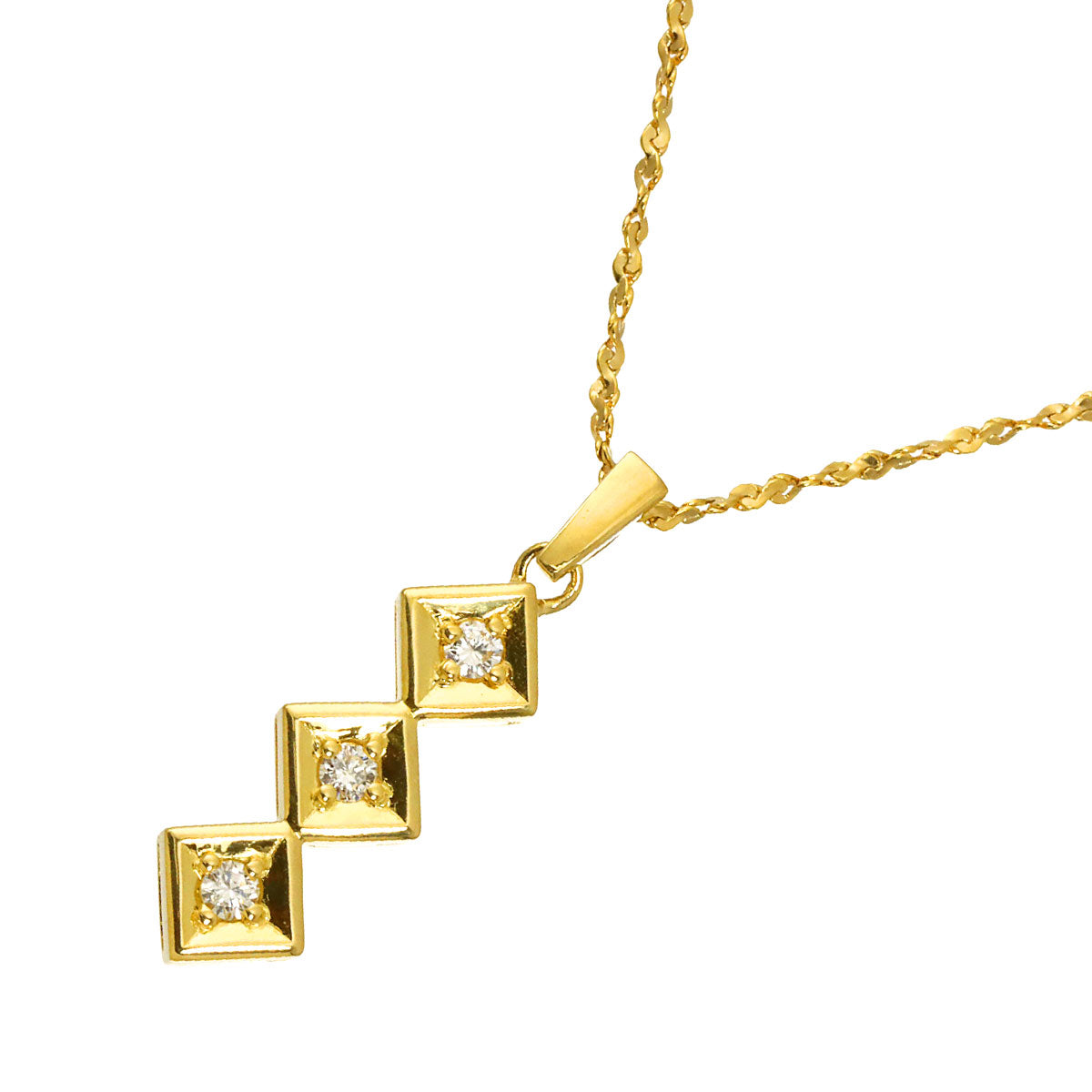 Diamond Necklace 18K Yellow Gold 750